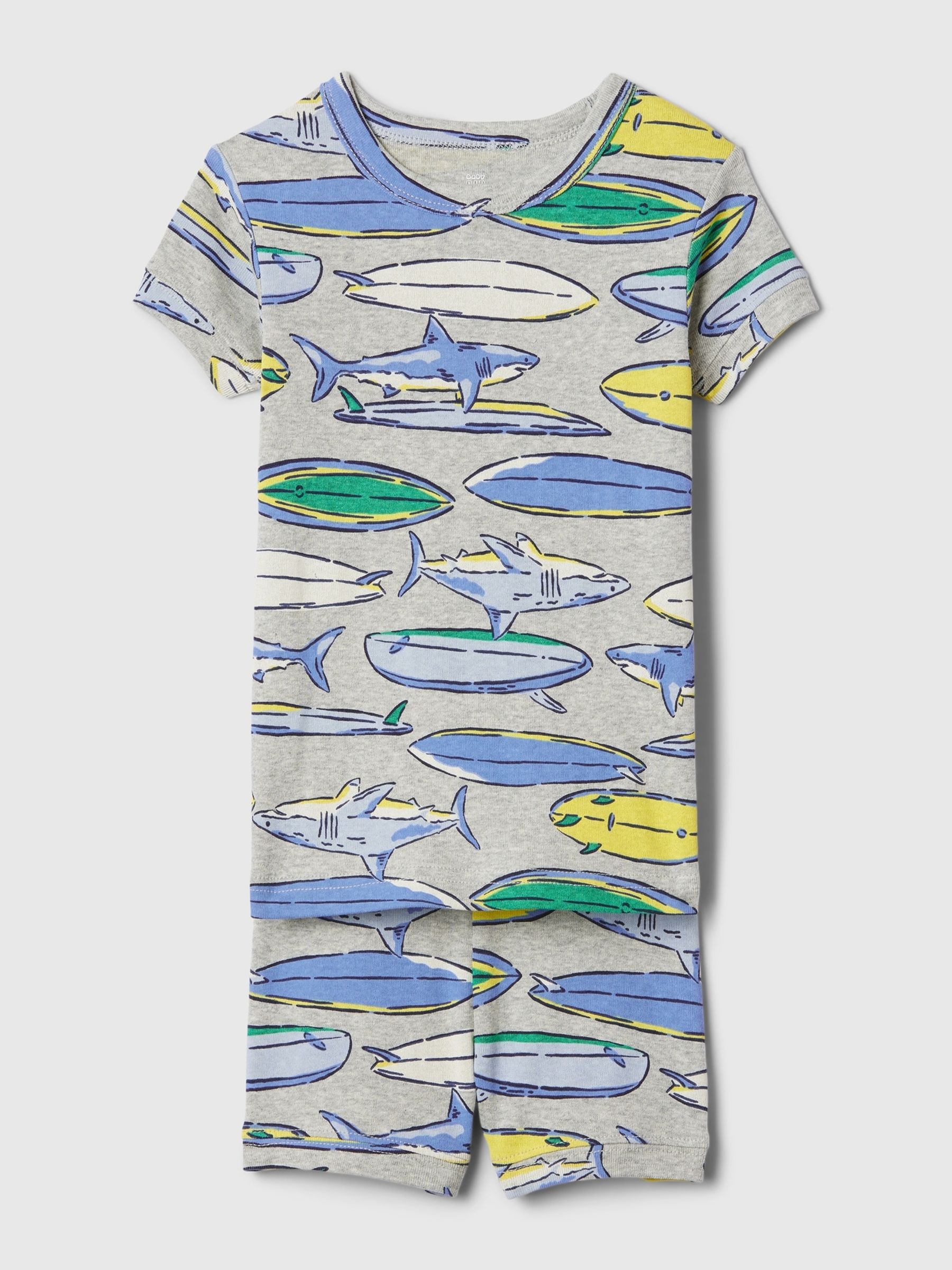 Grey Shark Graphic Short Sleeve Pyjama Set (12mths-5yrs) - Image 1 of 1