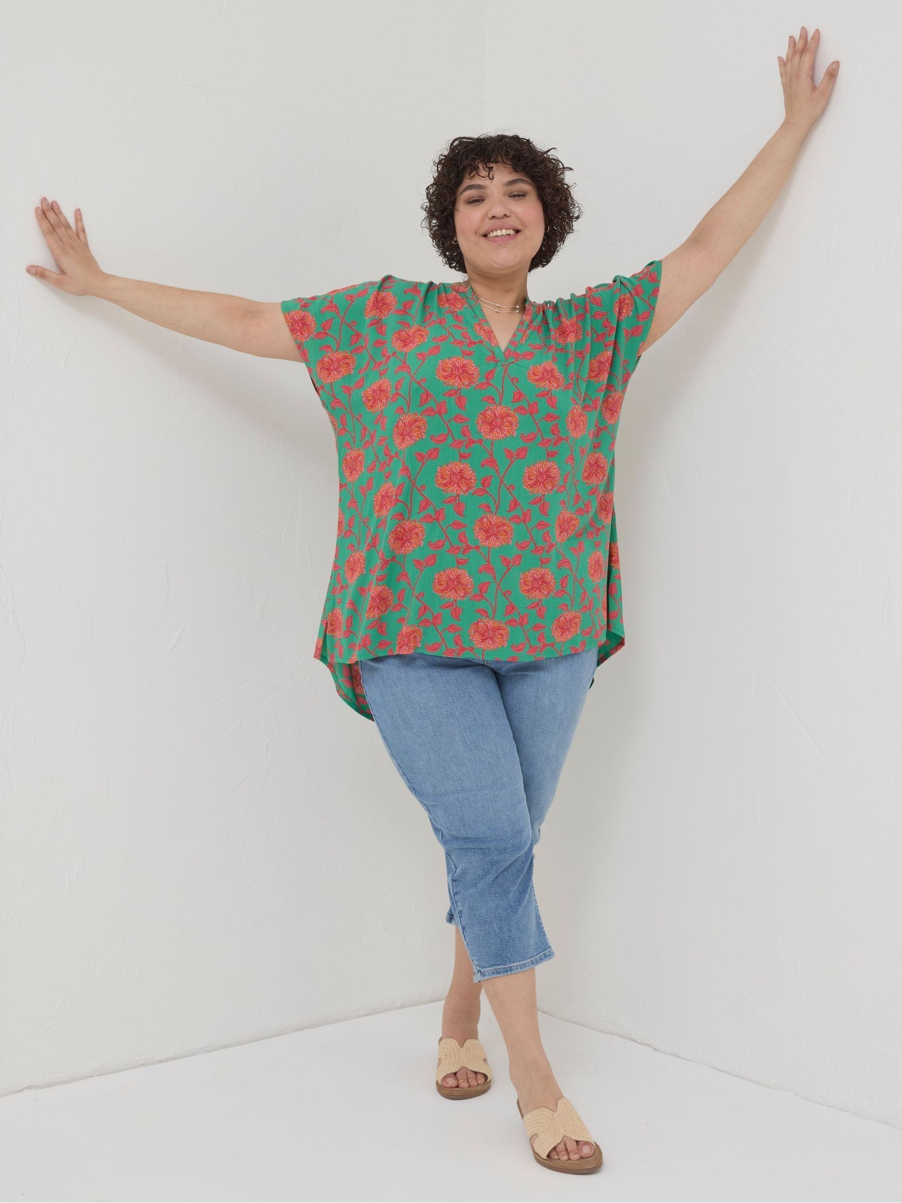 Green Piper Bali Blooms Blouse - Image 3 of 5