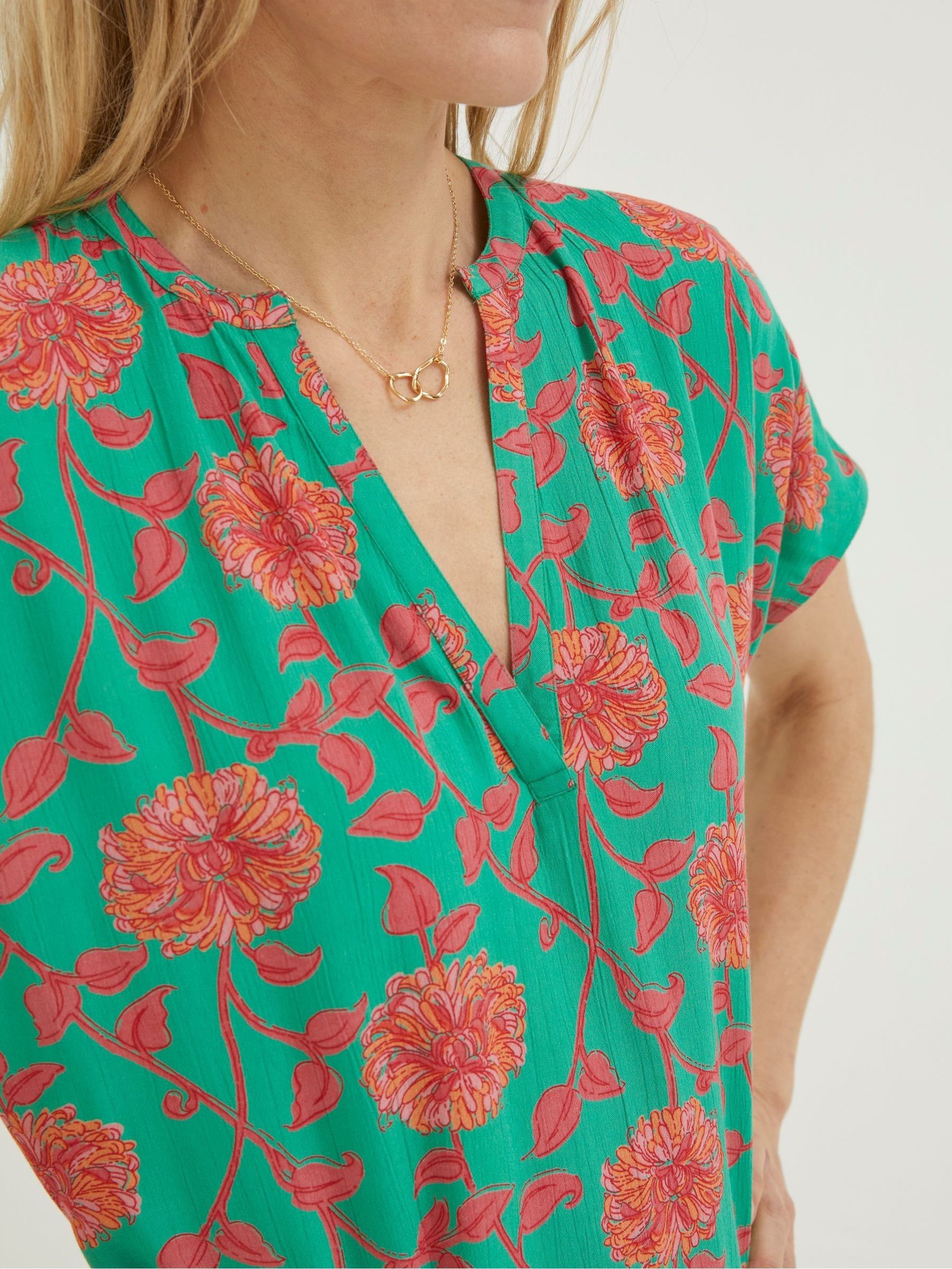Green Piper Bali Blooms Blouse - Image 4 of 5