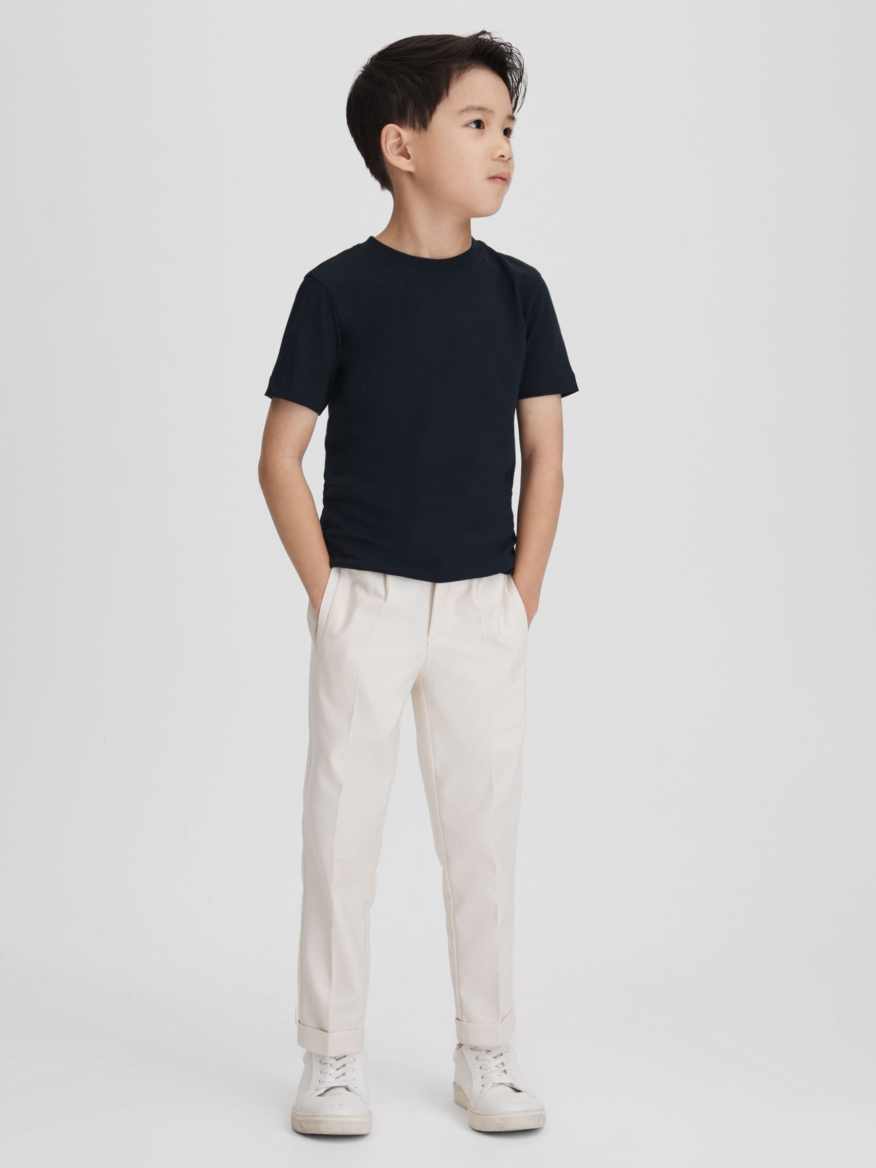 9-13 yrs Crew Neck T-Shirt in Navy - Image 4 of 7