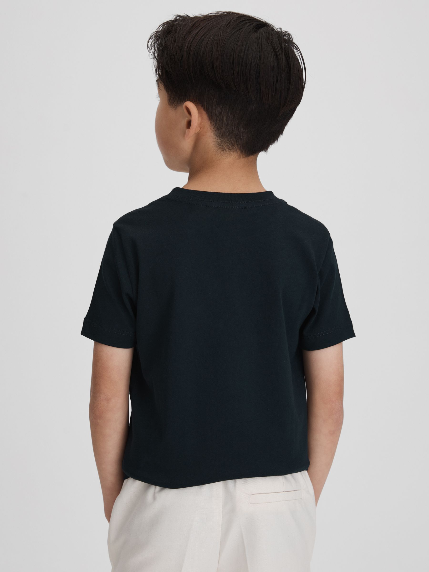 9-13 yrs Crew Neck T-Shirt in Navy - Image 5 of 7