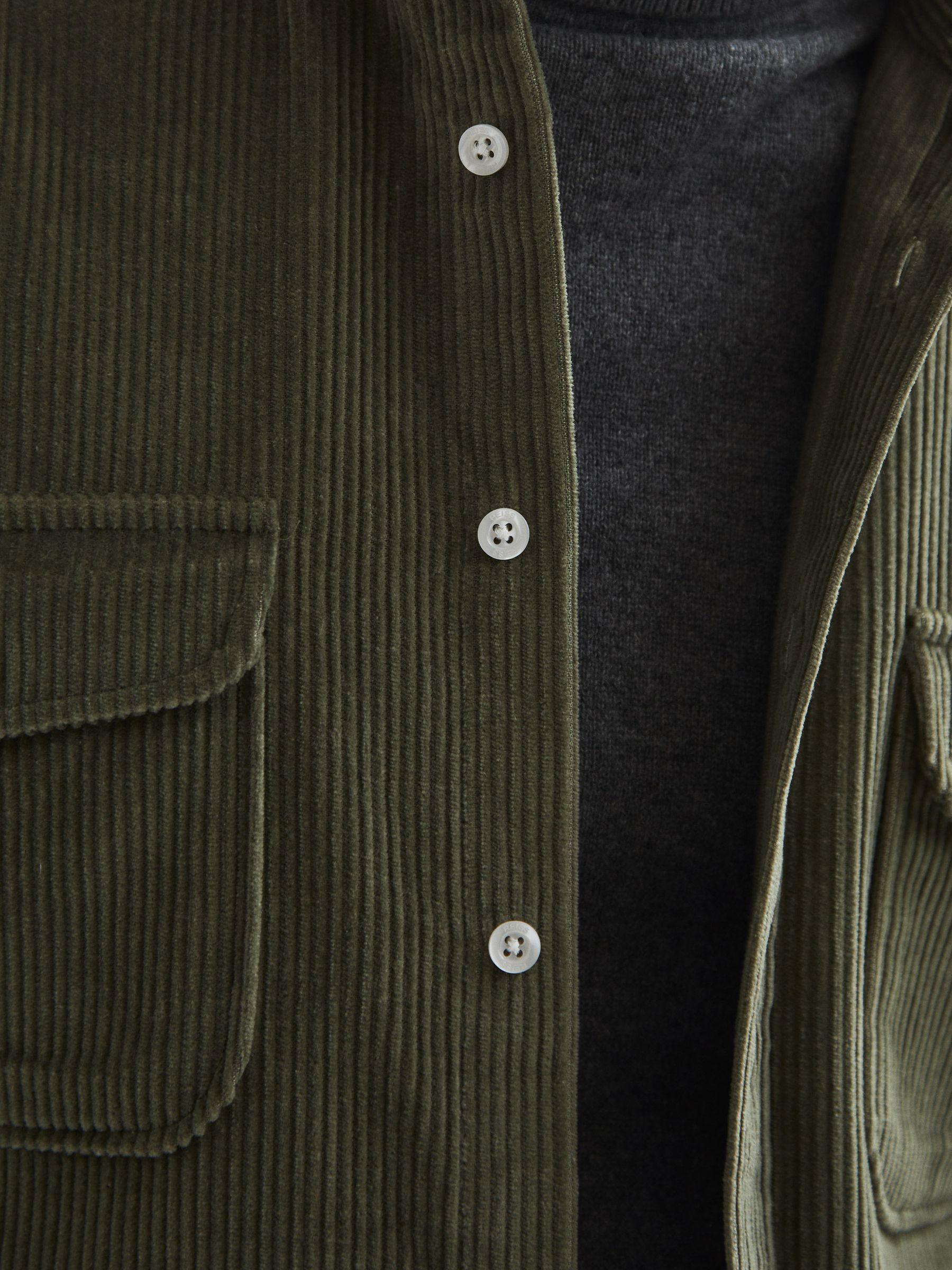 Corduroy Twin Pocket Overshirt in Kale - Image 7 of 7