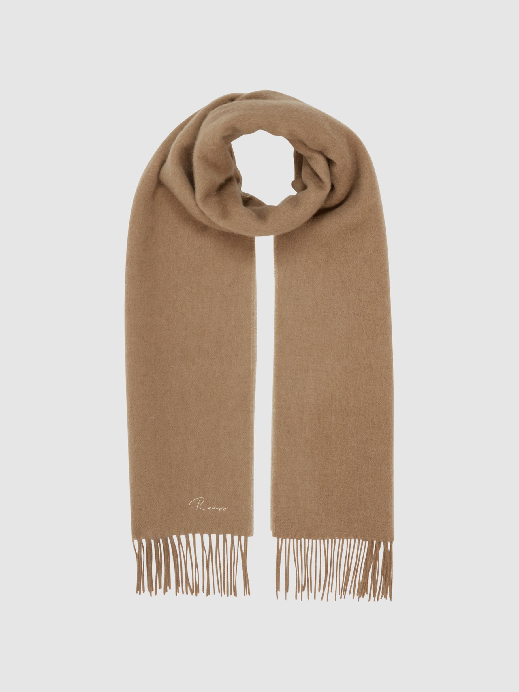 Wool and Cashmere Scarf in Camel - Image 5 of 5