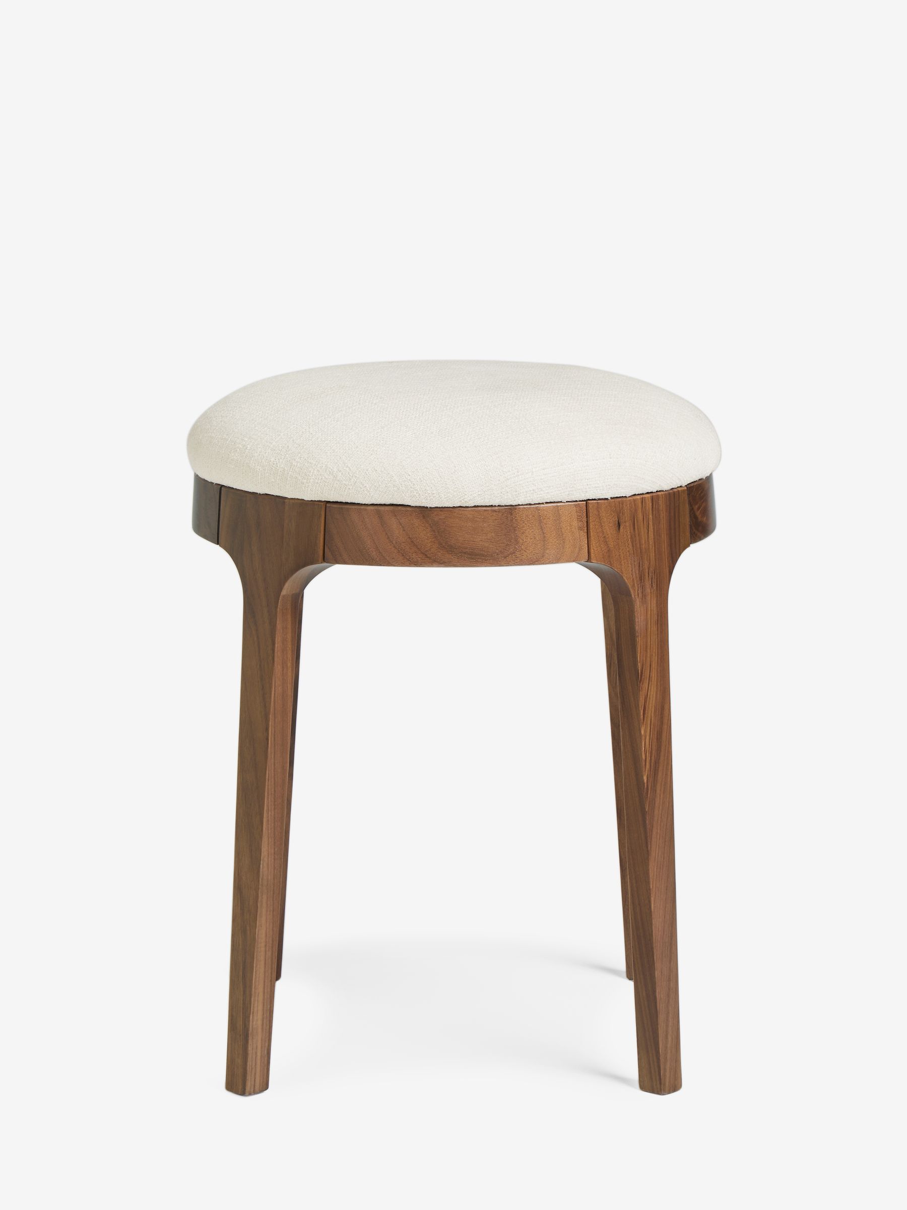 Jasper Conran London Off White Belgrave Walnut Stool - Image 3 of 5