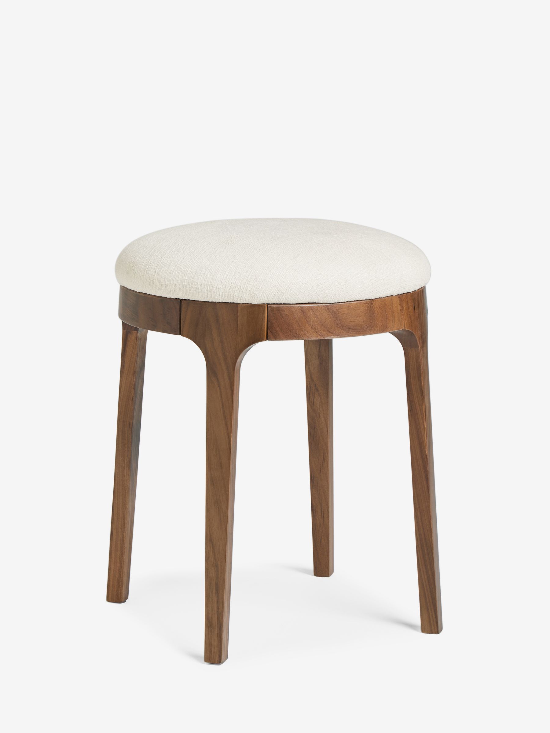 Jasper Conran London Off White Belgrave Walnut Stool - Image 4 of 5