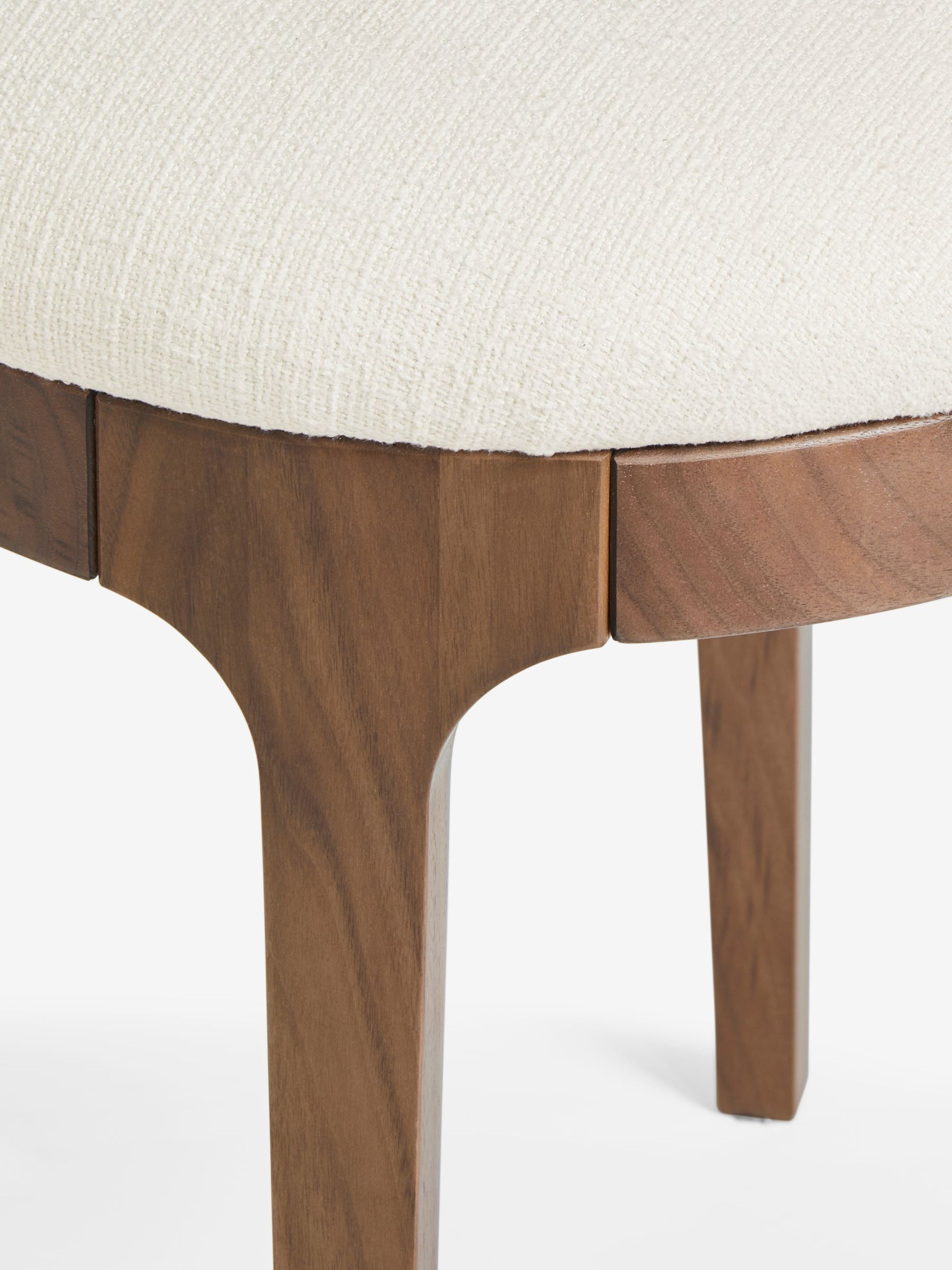 Jasper Conran London Off White Belgrave Walnut Stool - Image 5 of 5