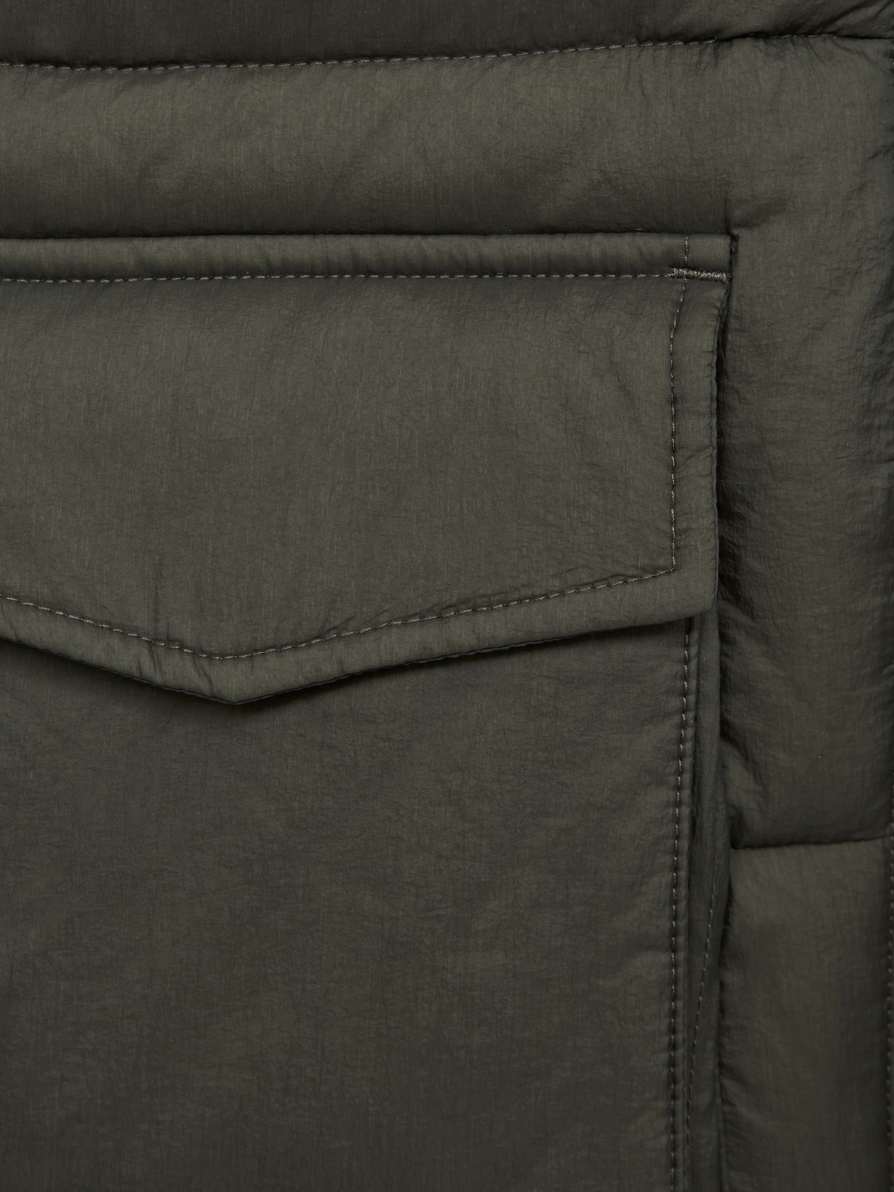 Senior Sleeveless Funnel Neck Puffer Gilet in Sage - Image 6 of 6