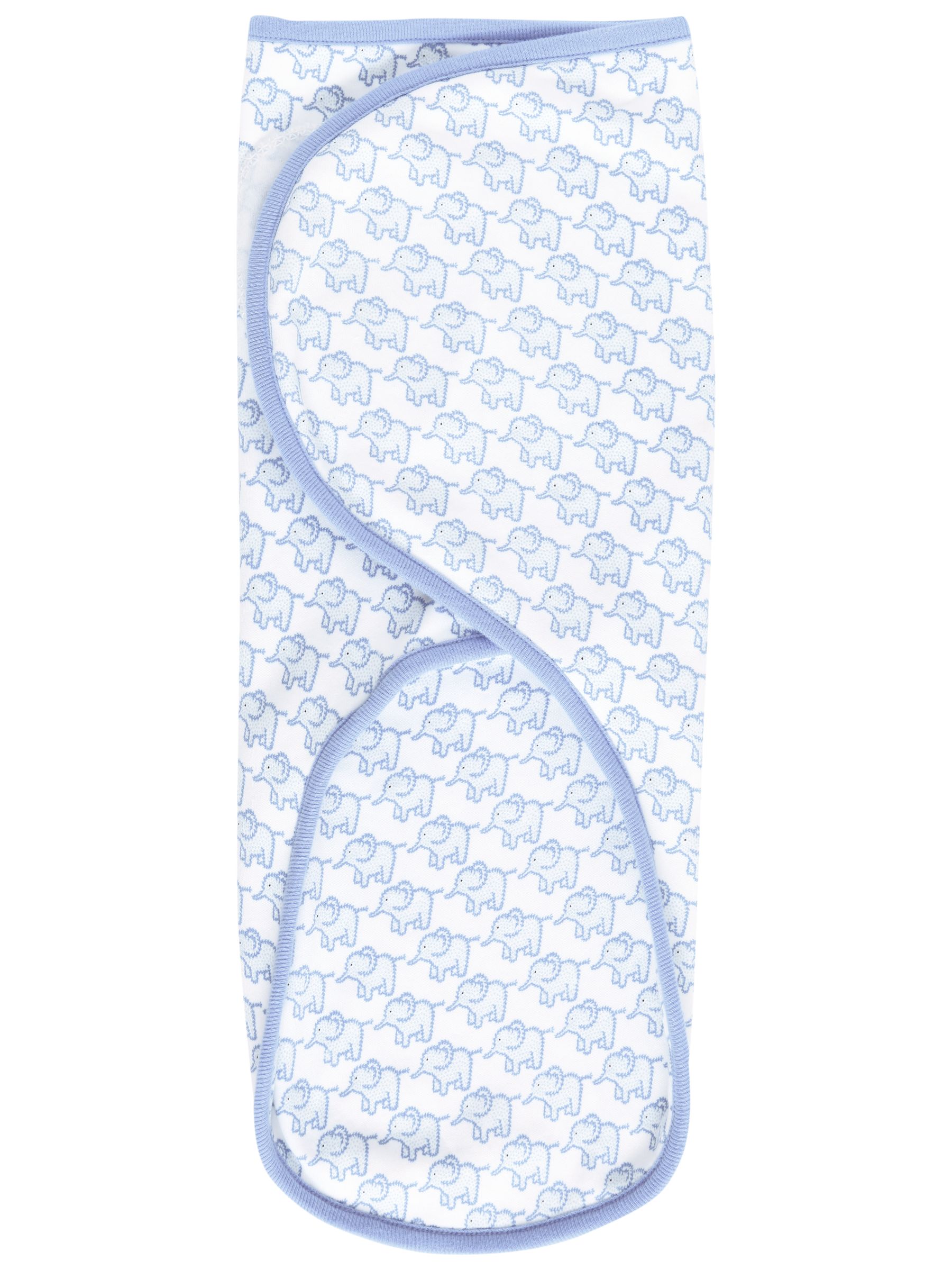 Blue Elephant Print Newborn Swaddle - Image 1 of 2