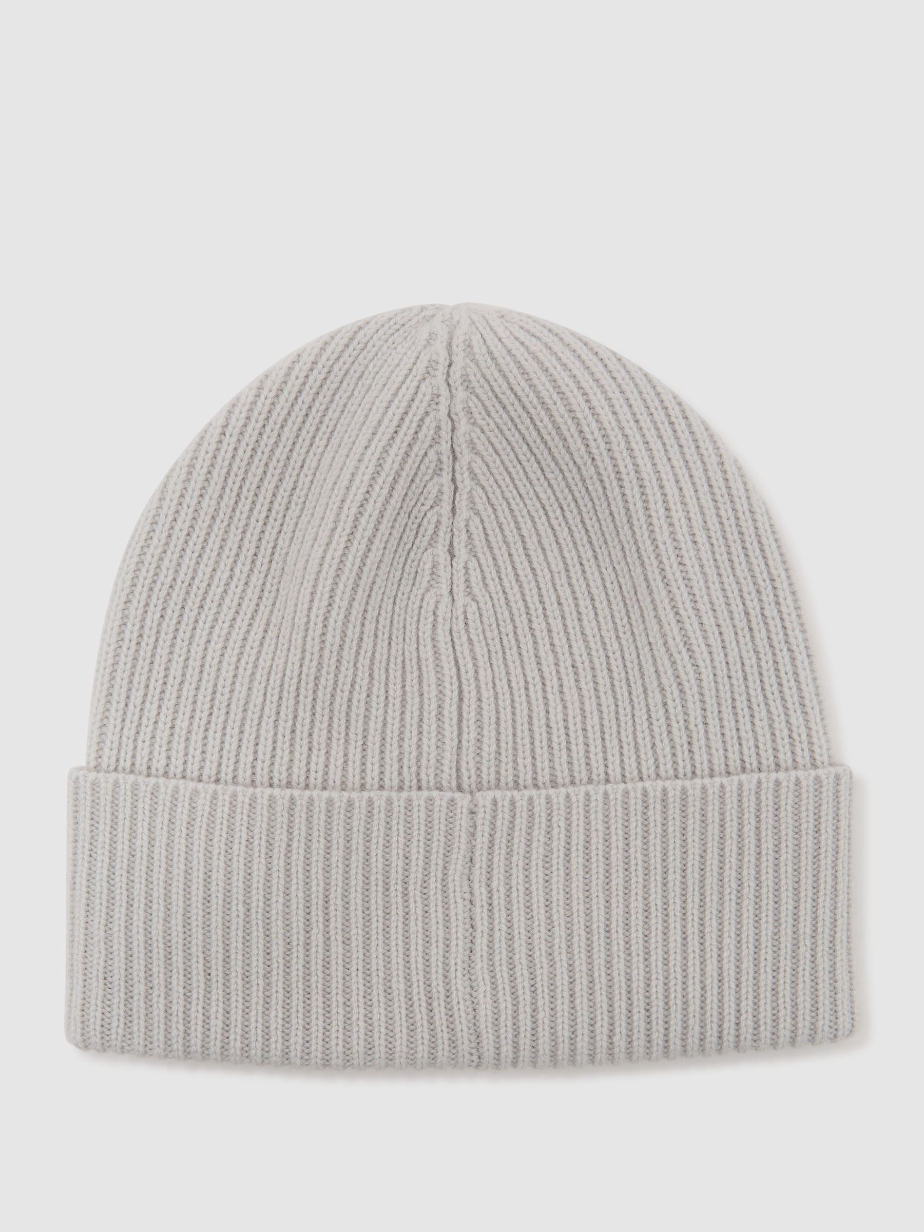 Wool-Blend Rib-Knit Beanie in Grey - Image 2 of 3