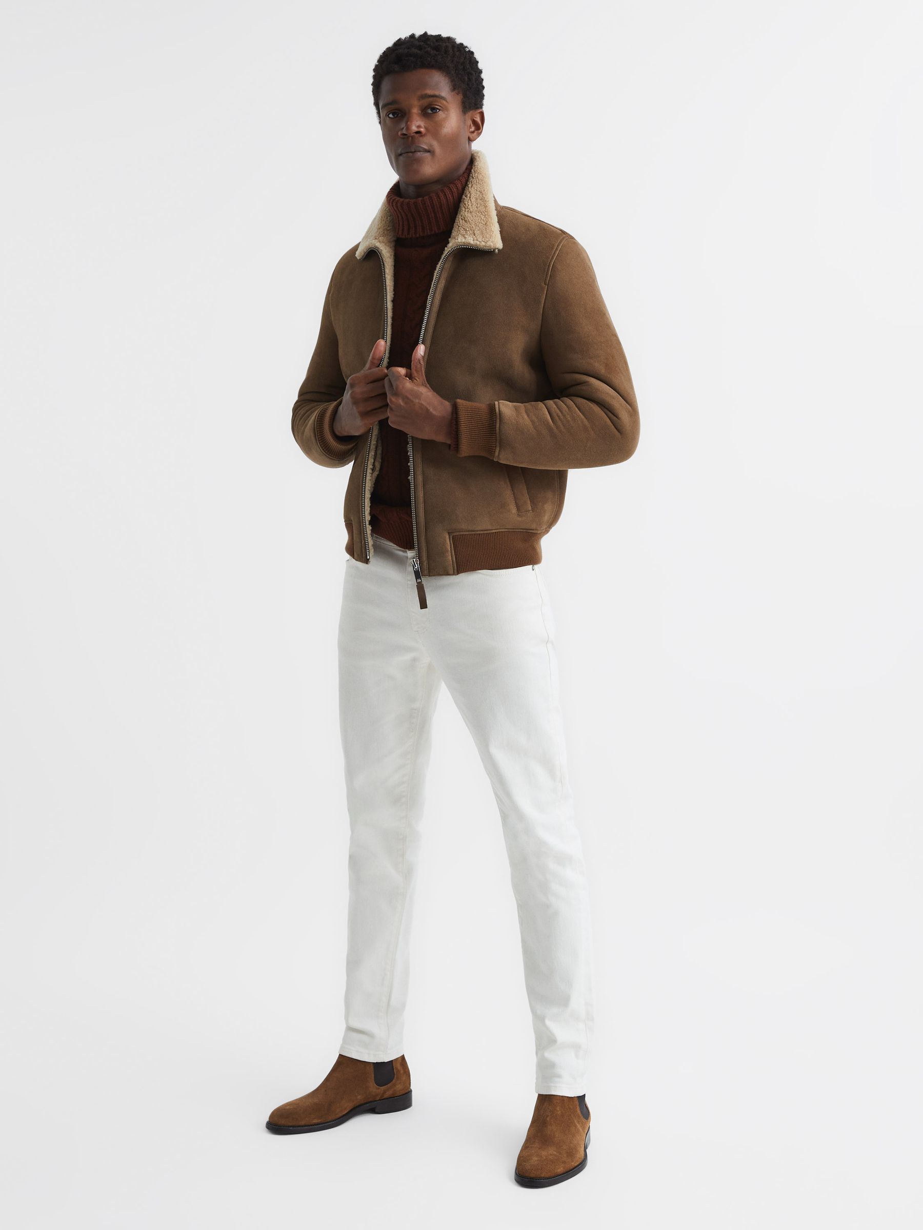 Shearling Jacket in Mocha - Image 3 of 6