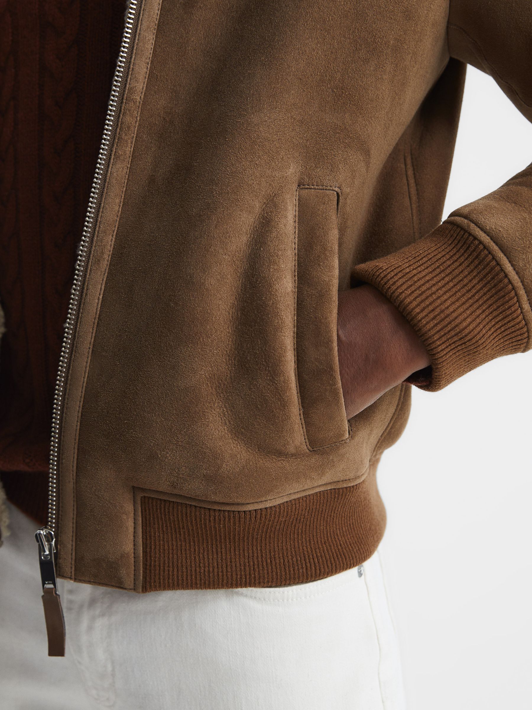 Shearling Jacket in Mocha - Image 4 of 6