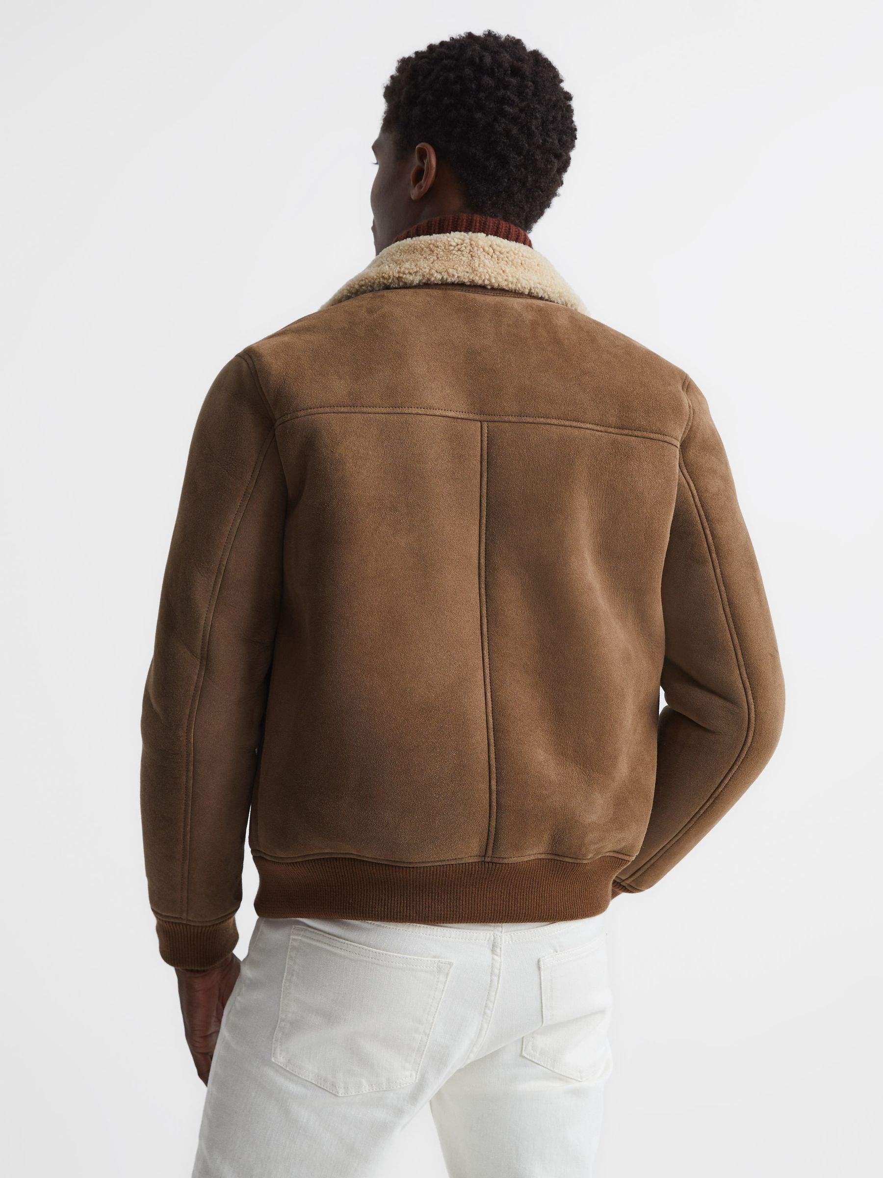 Shearling Jacket in Mocha - Image 5 of 6