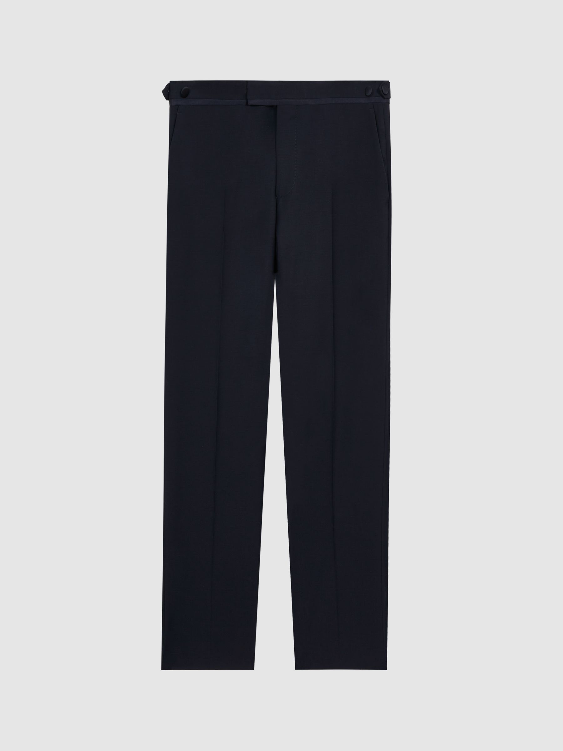 Standard Trim Modern Fit Tuxedo Trousers in Navy - Image 2 of 5