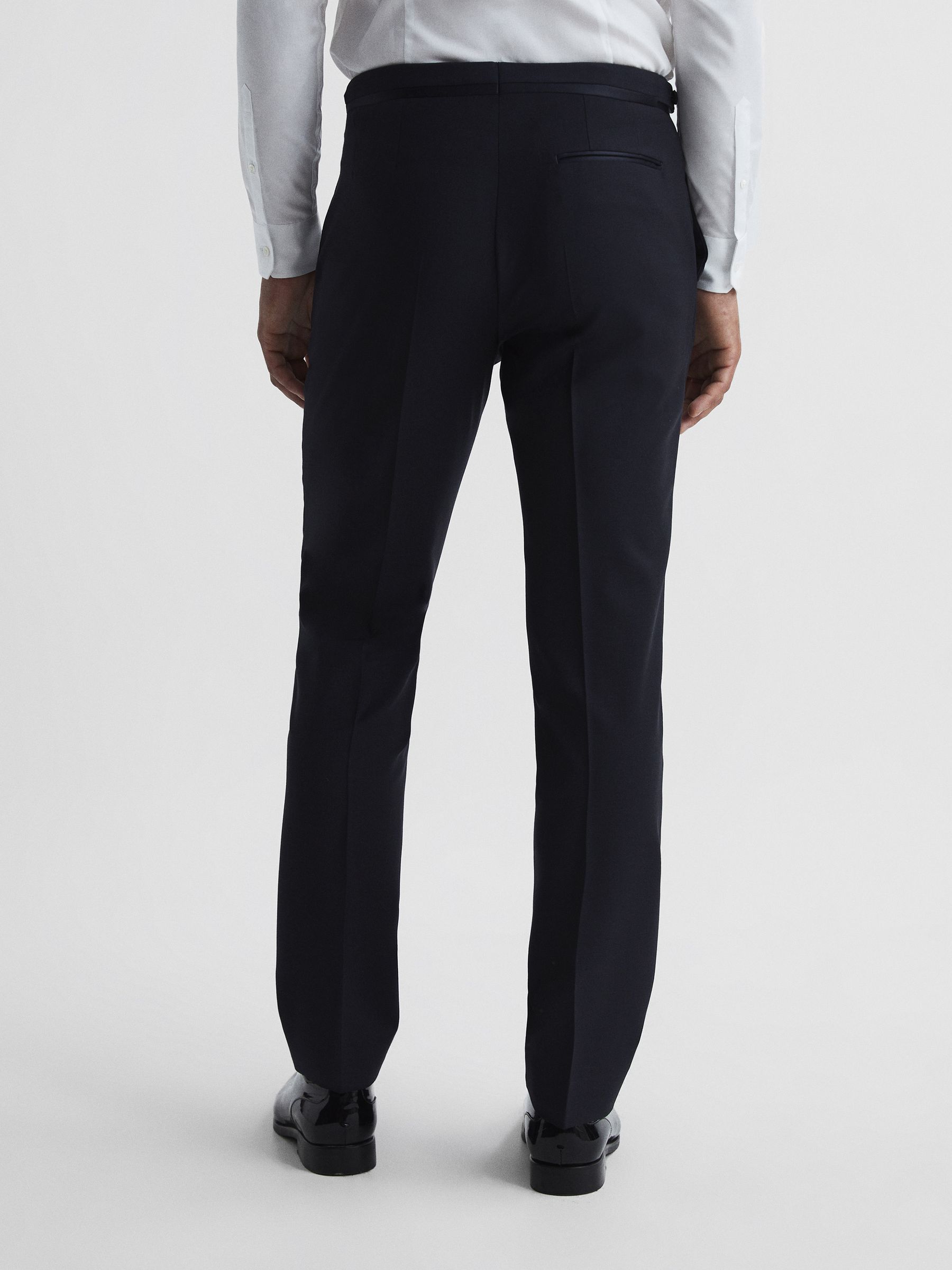 Standard Trim Modern Fit Tuxedo Trousers in Navy - Image 5 of 5