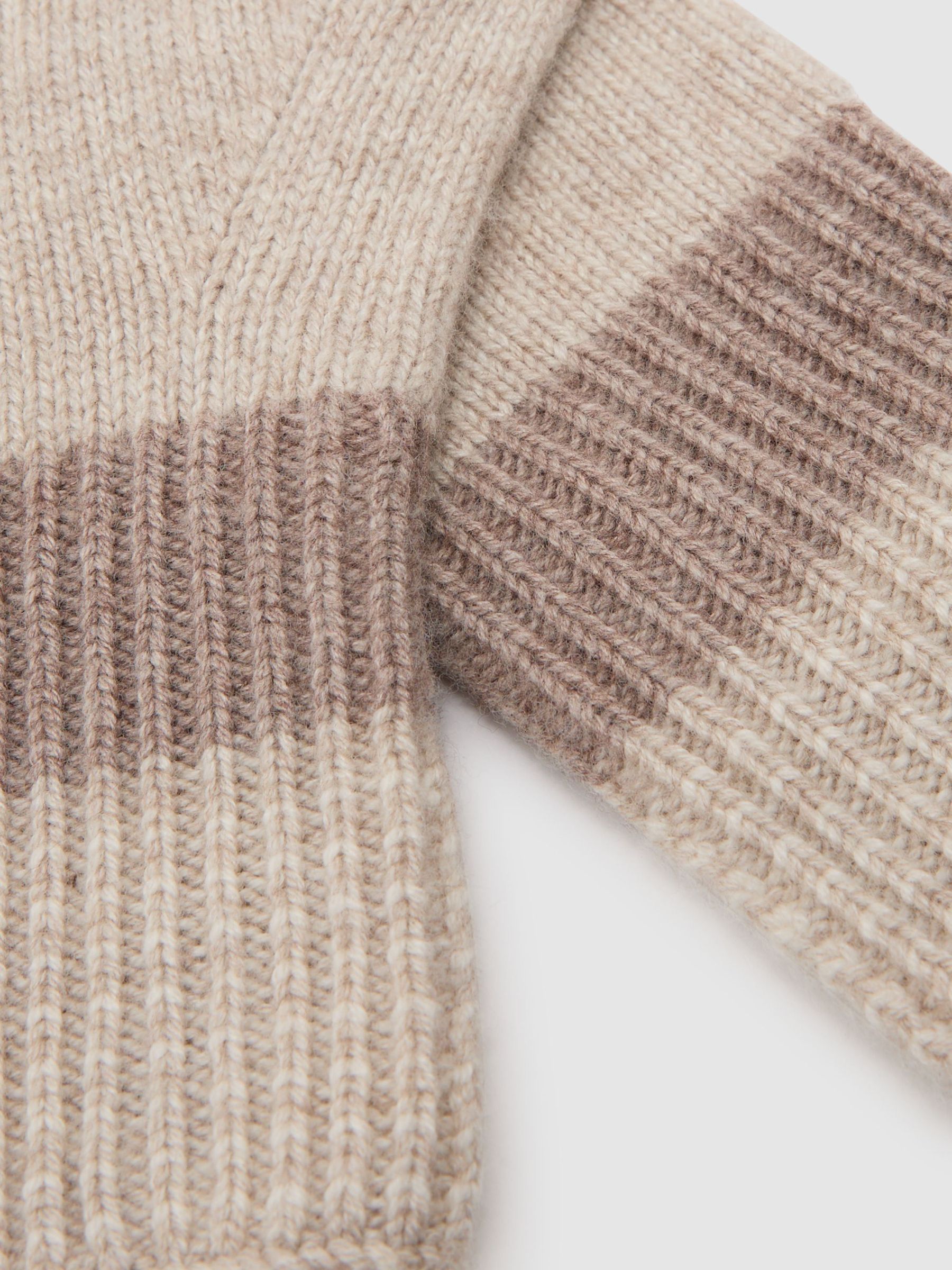 Wool-Blend Knitted Gloves with Cashmere in Neutral - صورة 2 من 2