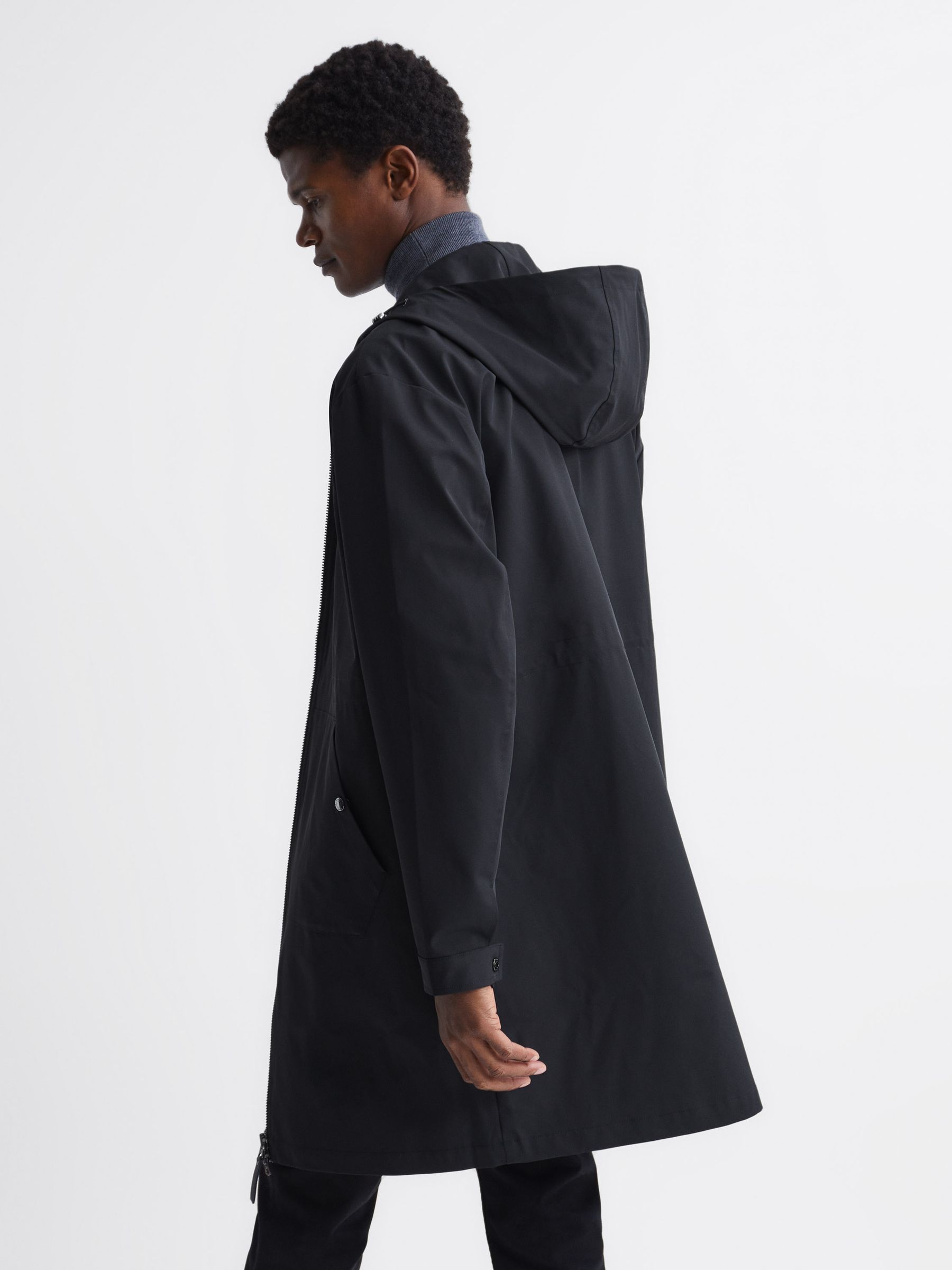 Hooded Parker in Black - Image 4 of 6