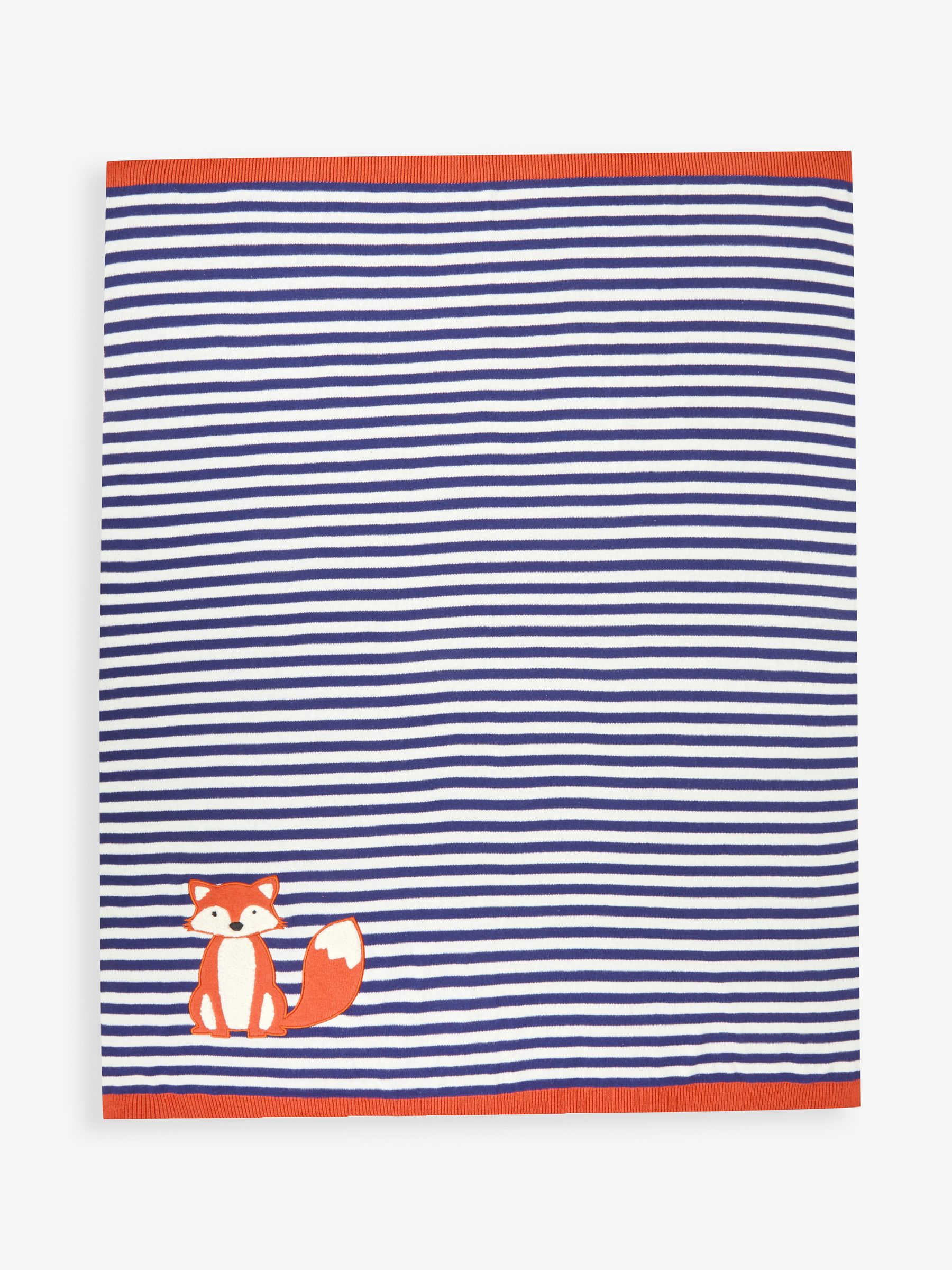 Navy Stripe Fox Appliqué Shawl - Image 2 of 3