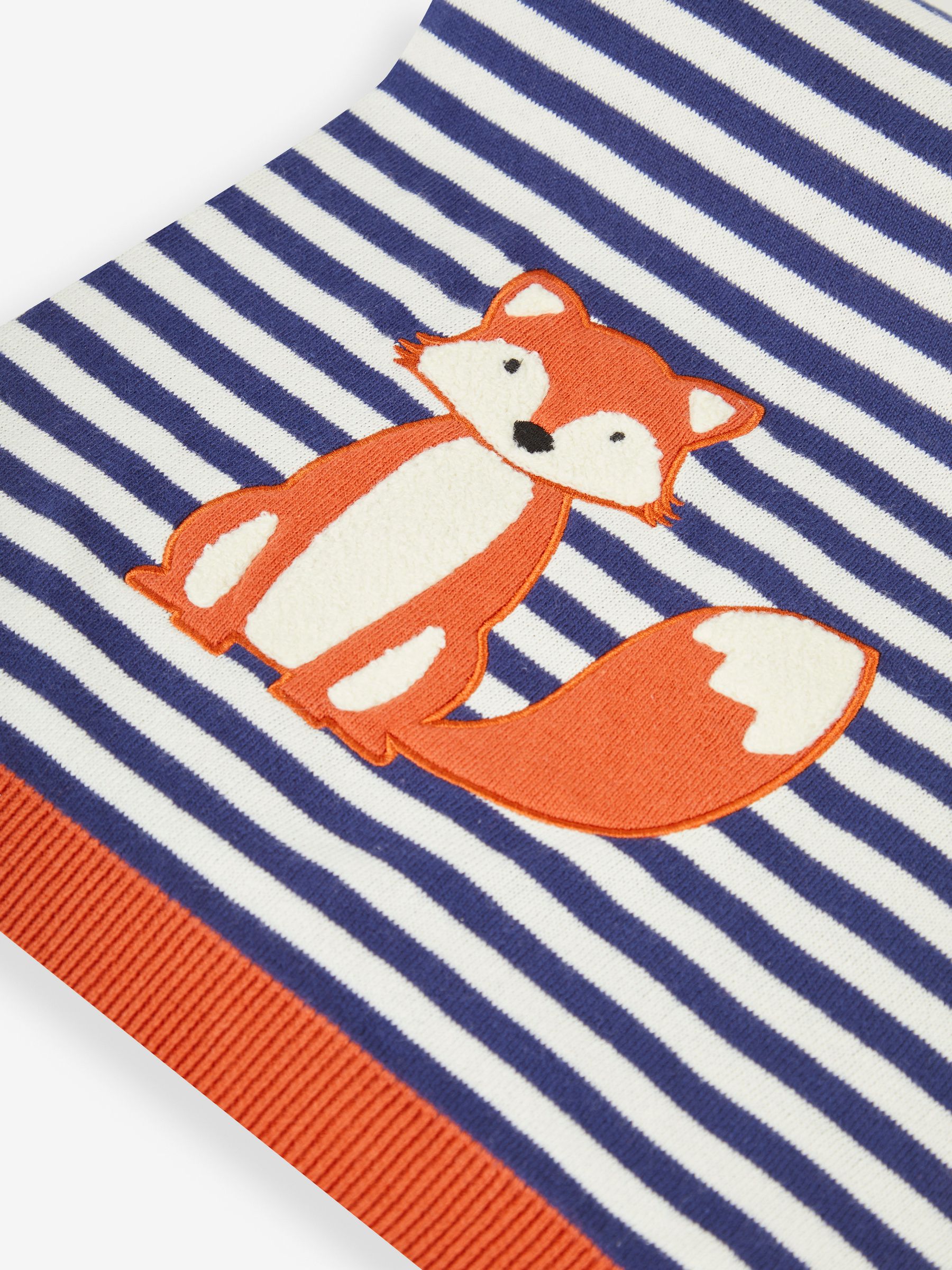 Navy Stripe Fox Appliqué Shawl - Image 3 of 3