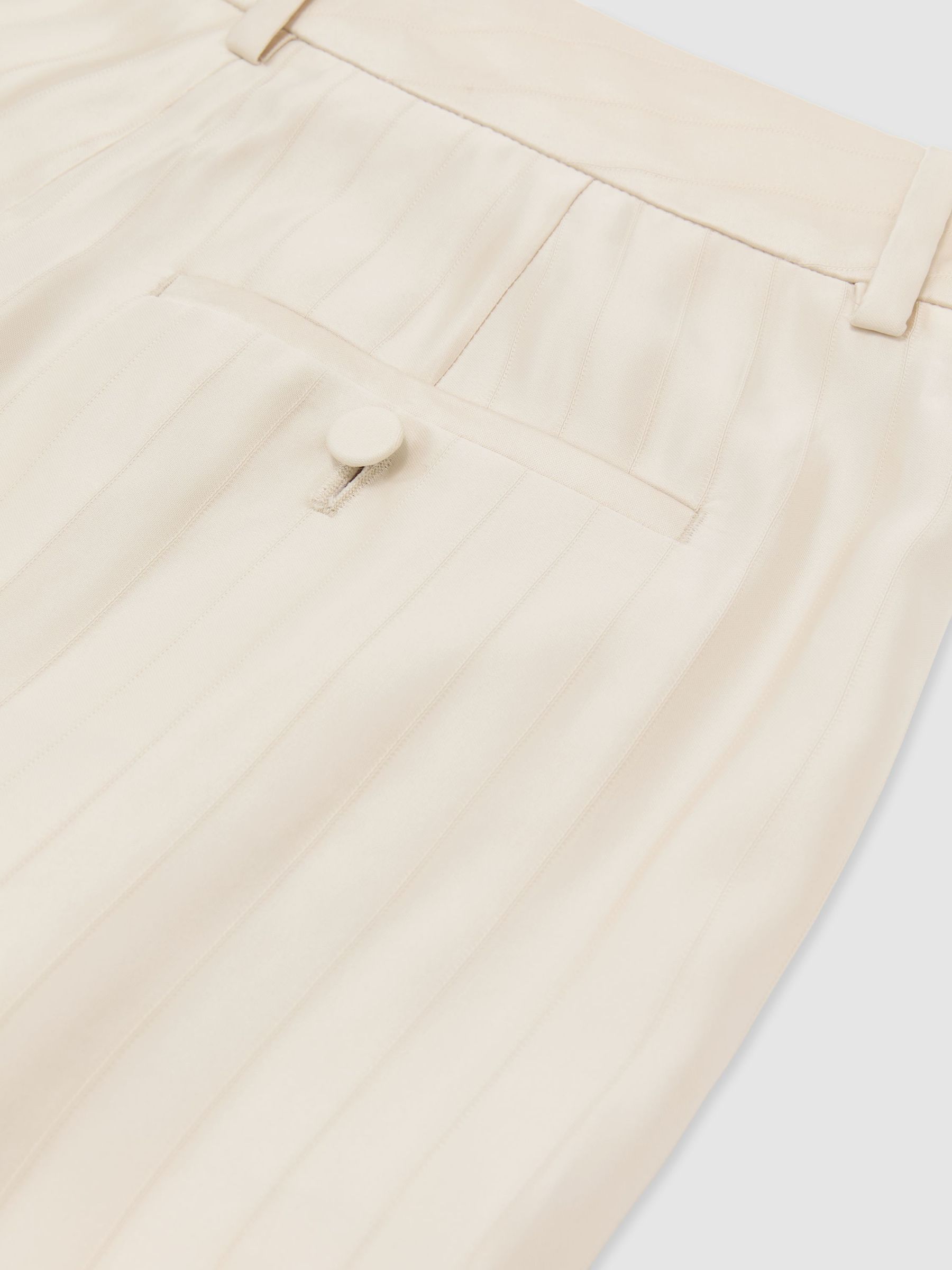 Atelier Satin Pinstripe Wide-Leg Trousers in Cream - Image 6 of 6