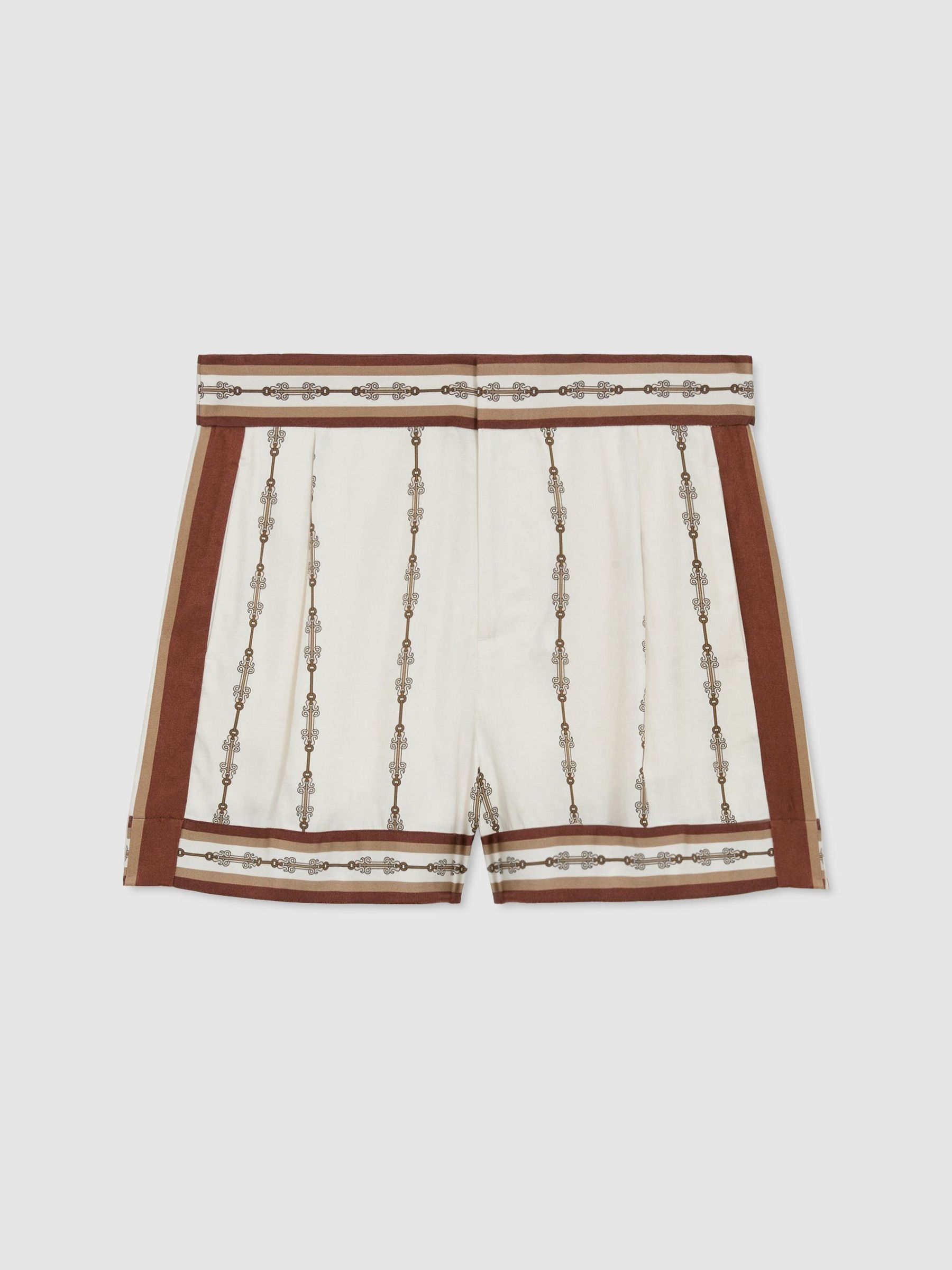 Chain-Print Shorts in Ivory - Image 2 of 6