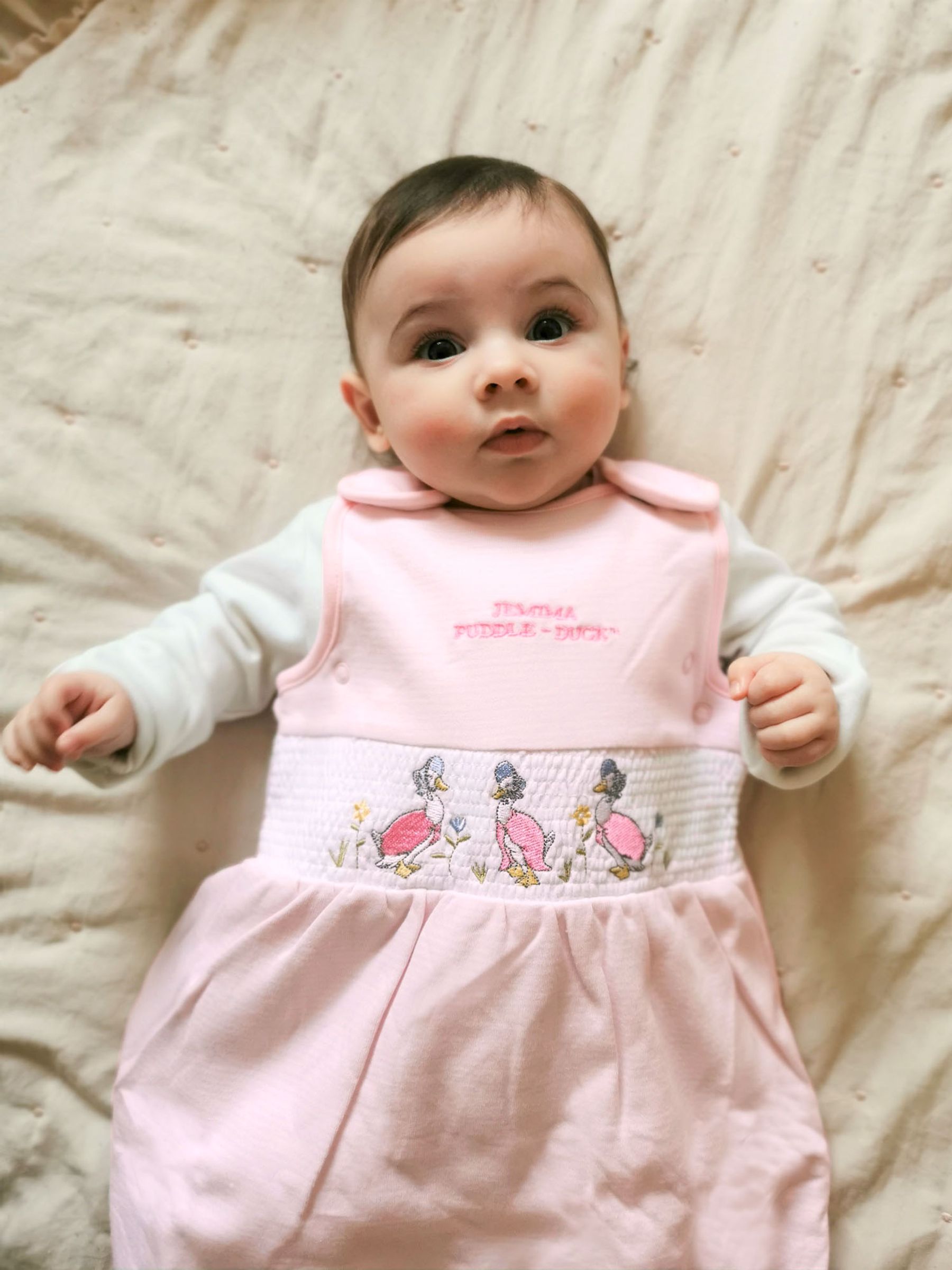 Jemima Puddle-Duck 2.5 Tog Baby Sleeping Bag in Pink - Image 1 of 5