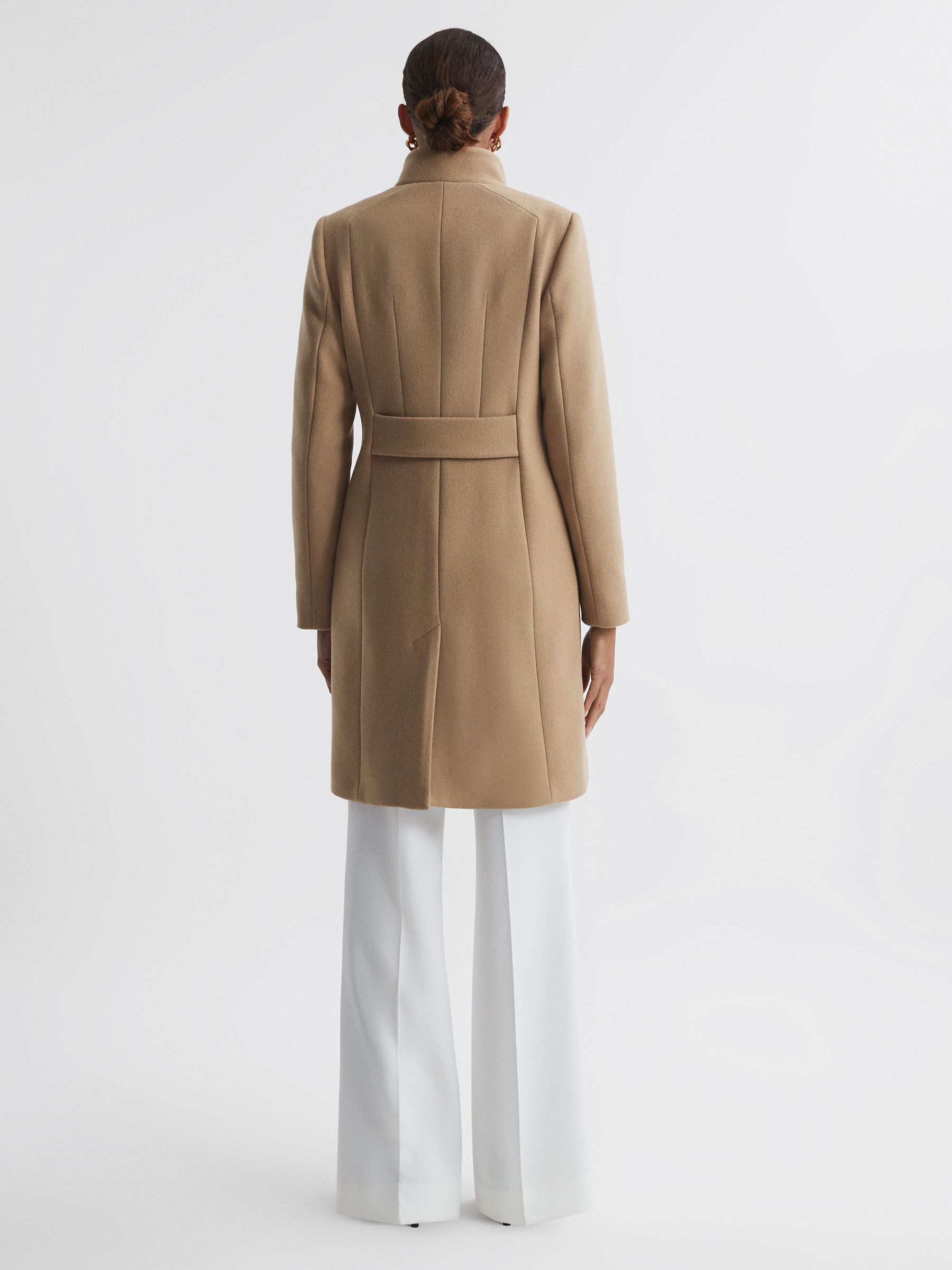 Wool Blend Mid-Length Coat in Camel - Image 6 of 7
