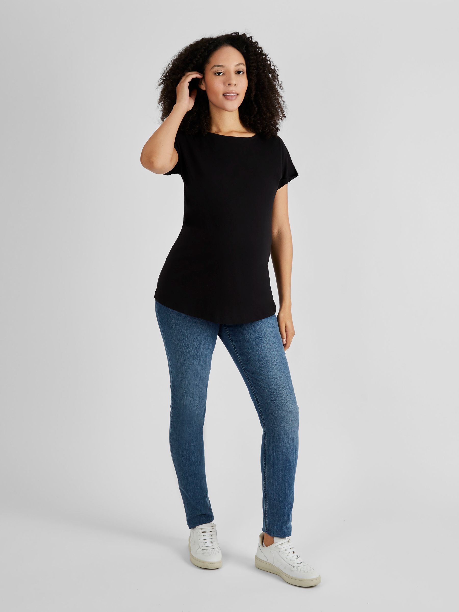 Black Boyfriend Cotton Maternity T-Shirt - Image 3 of 6