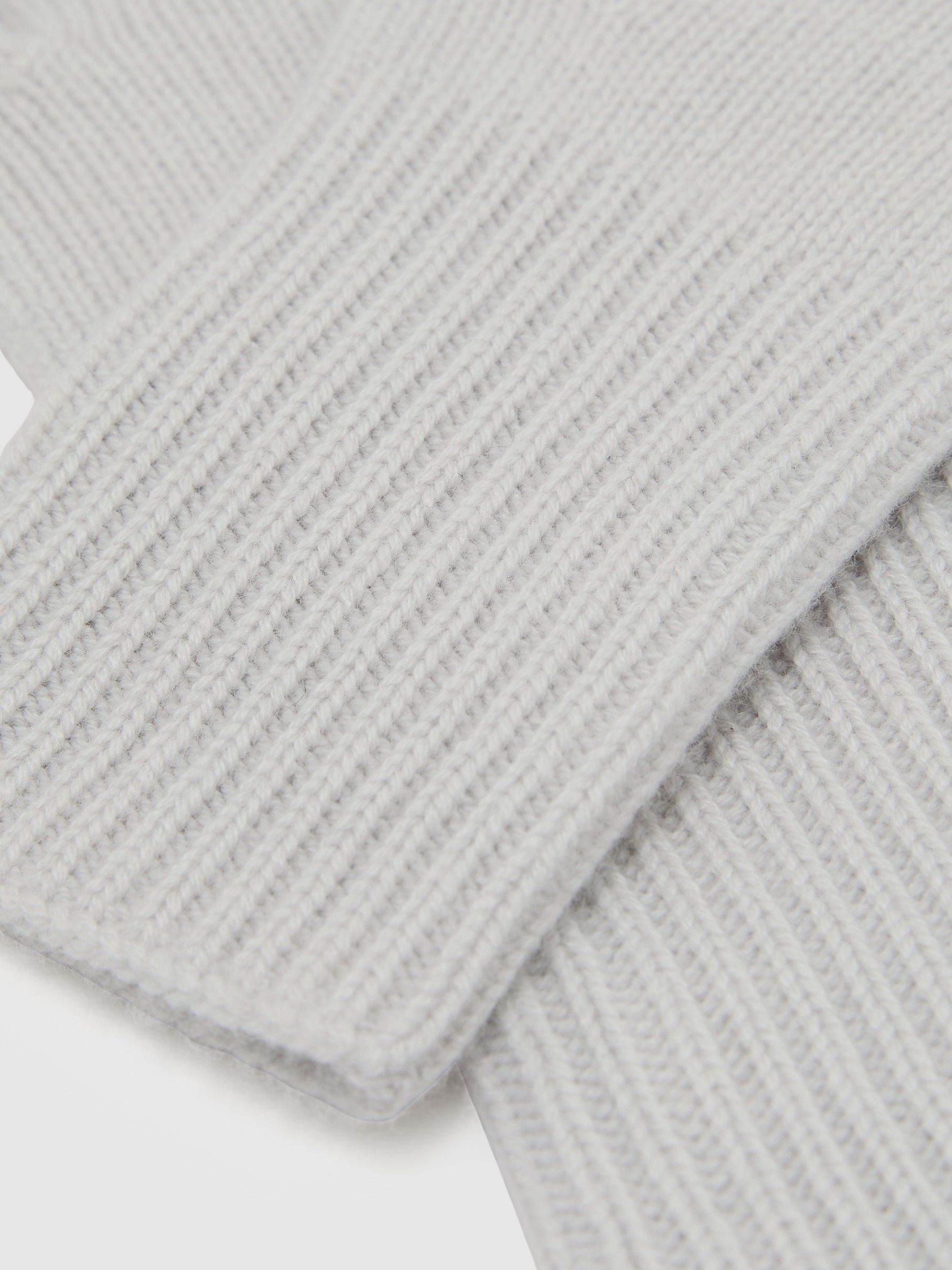 Wool-Blend Knitted Gloves with Cashmere in Grey - صورة 3 من 3