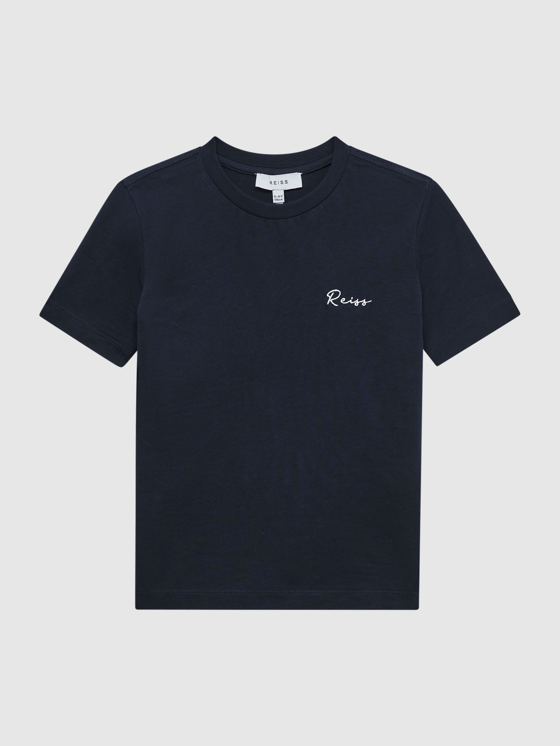 9-12 yrs Logo-Embroidered Cotton Jersey T-shirt in Navy/White - Image 2 of 6 9-12 yrs Logo-Embroidered Cotton Jersey T-shirt in Navy/White - Image 2 of 6