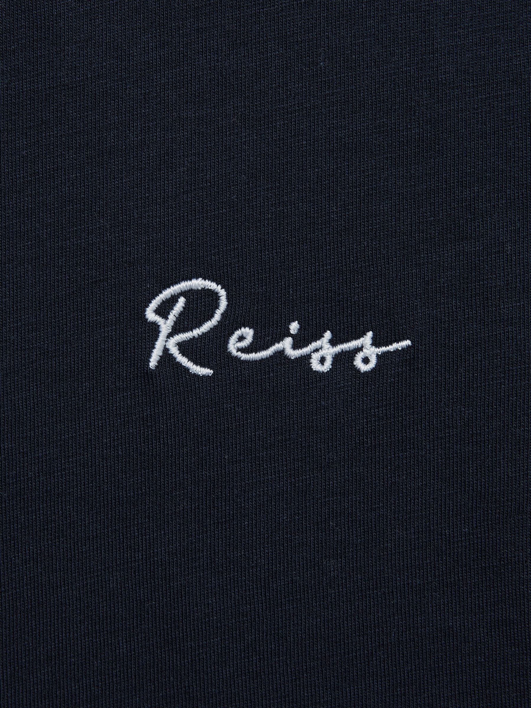 9-12 yrs Logo-Embroidered Cotton Jersey T-shirt in Navy/White - Image 6 of 6