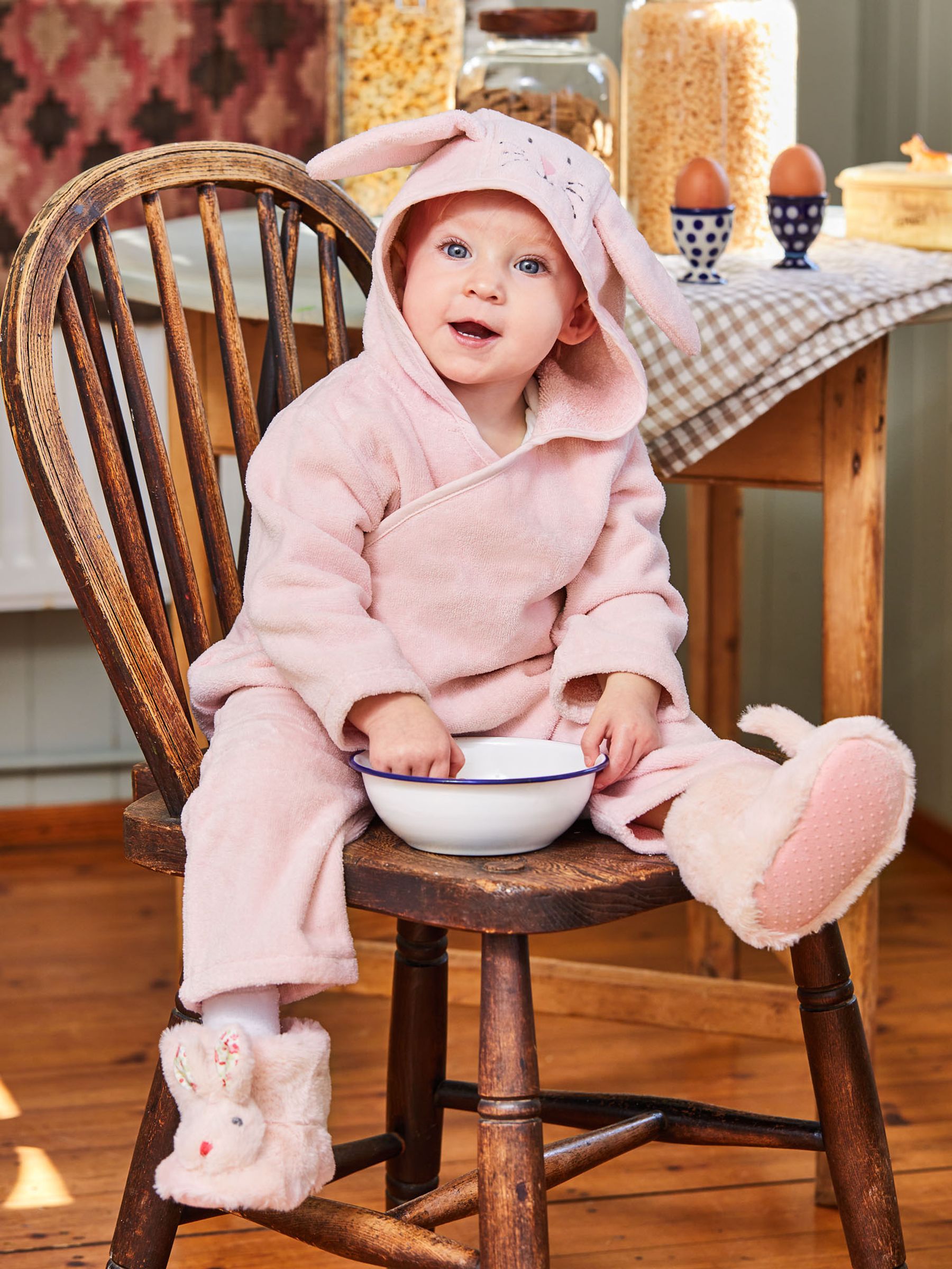 Pink Bunny Towelling Wrap All-In-One - Image 1 of 3
