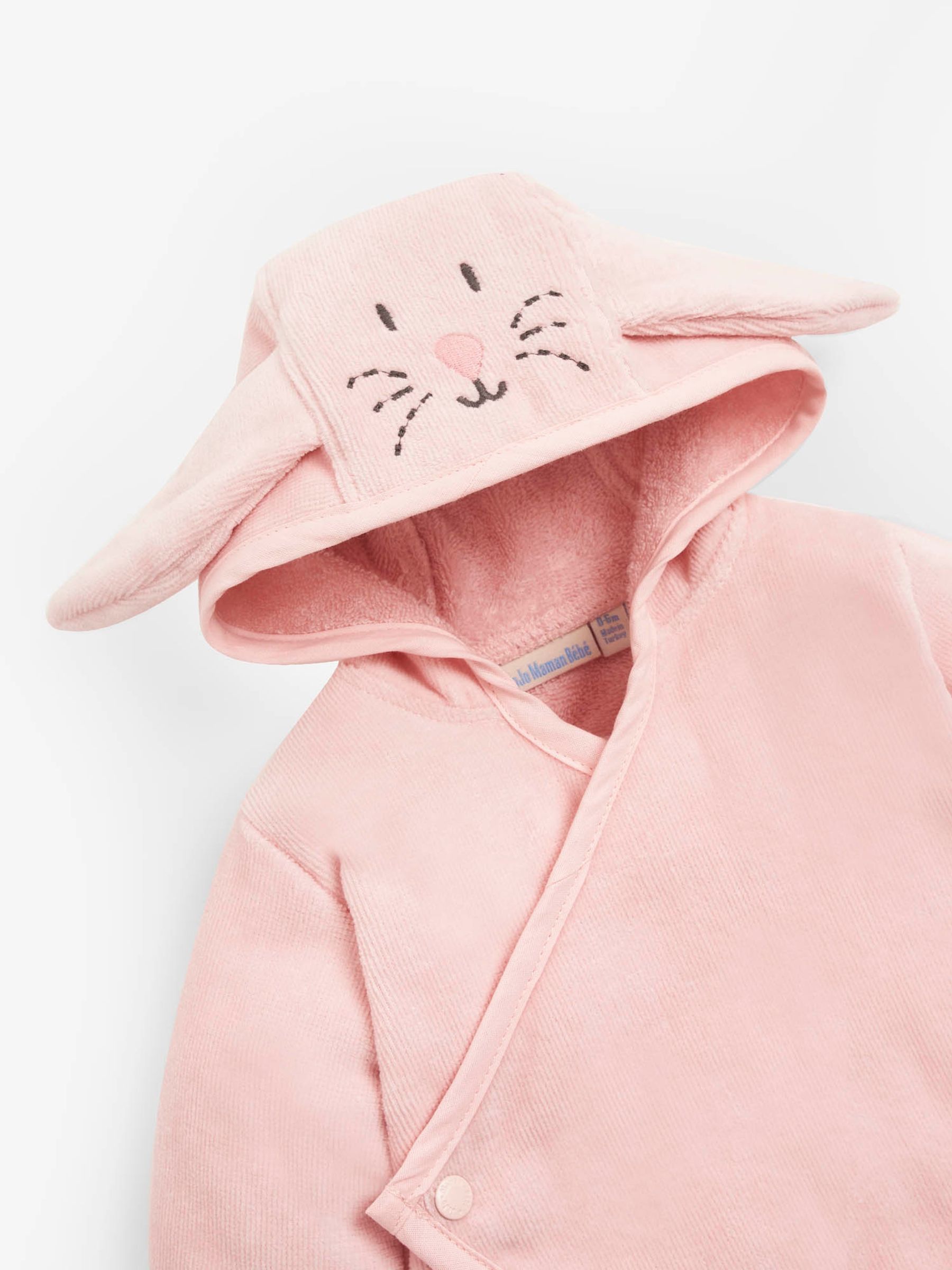 Pink Bunny Towelling Wrap All-In-One - Image 3 of 3