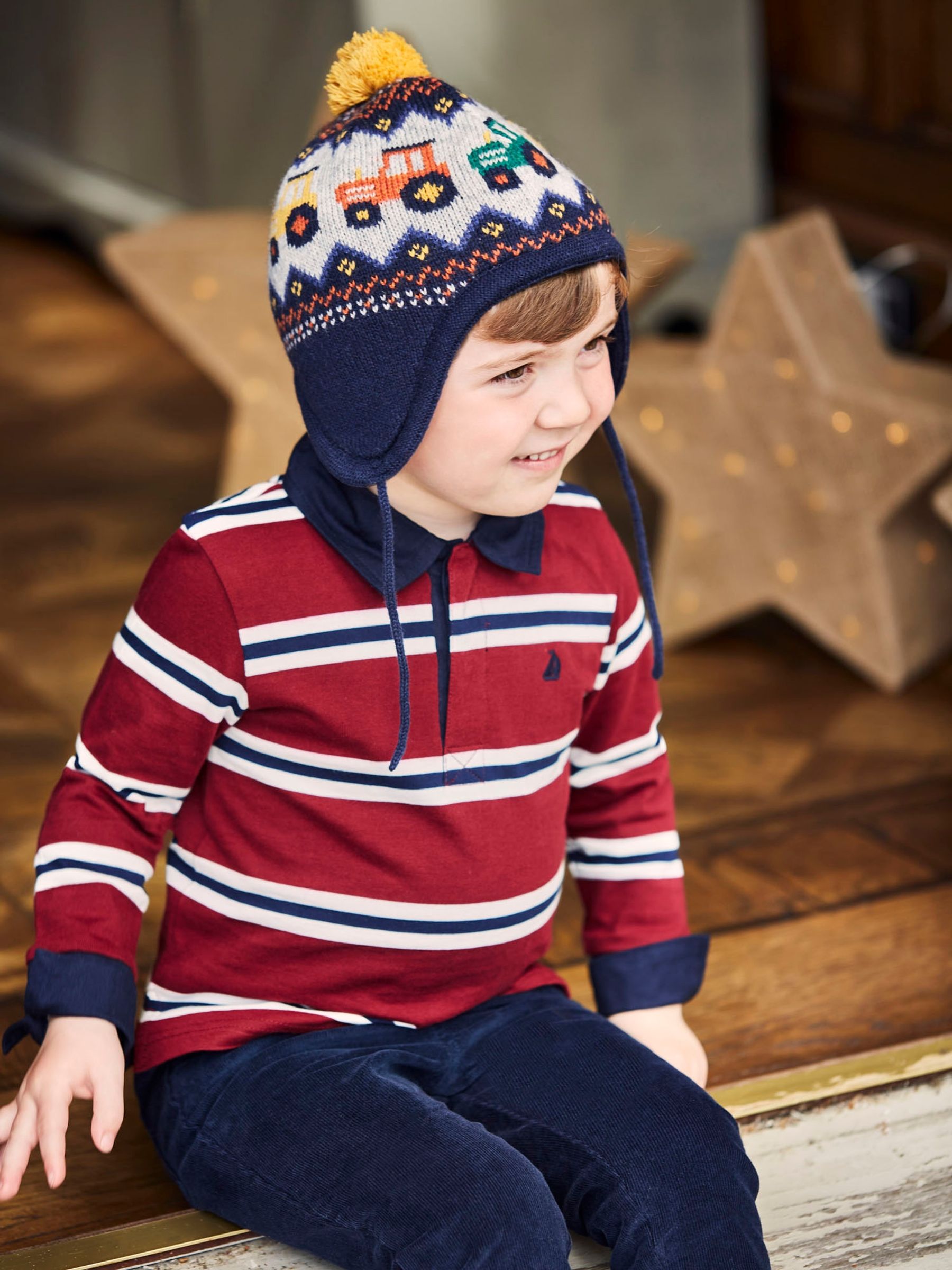 Burgundy Stripe Rugby Top - Image 1 of 4