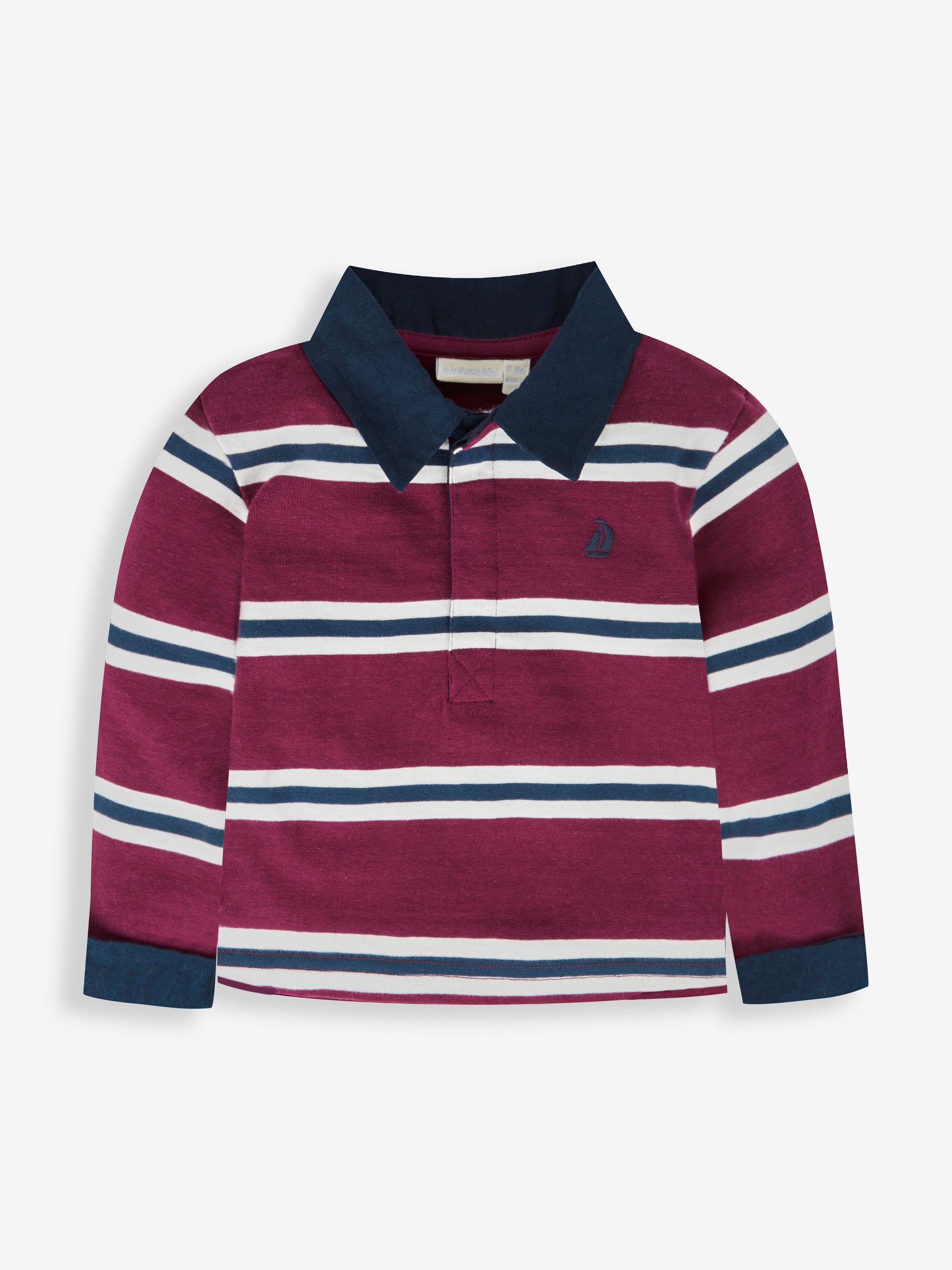 Burgundy Stripe Rugby Top - Image 2 of 4