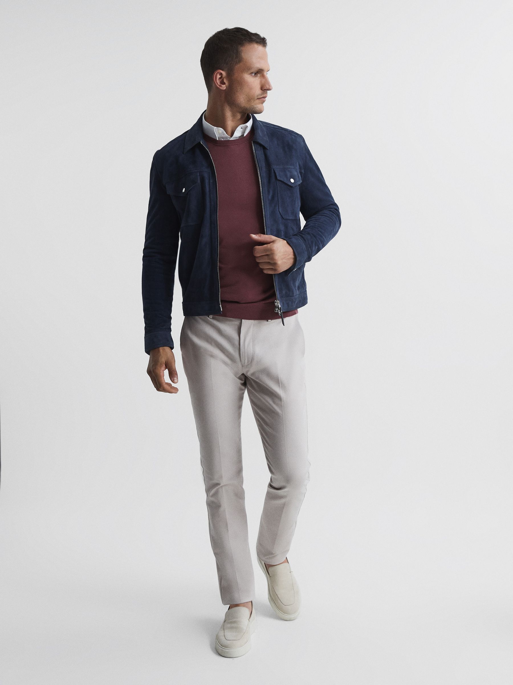 Merino Wool Jumper in Berry - Image 3 of 6