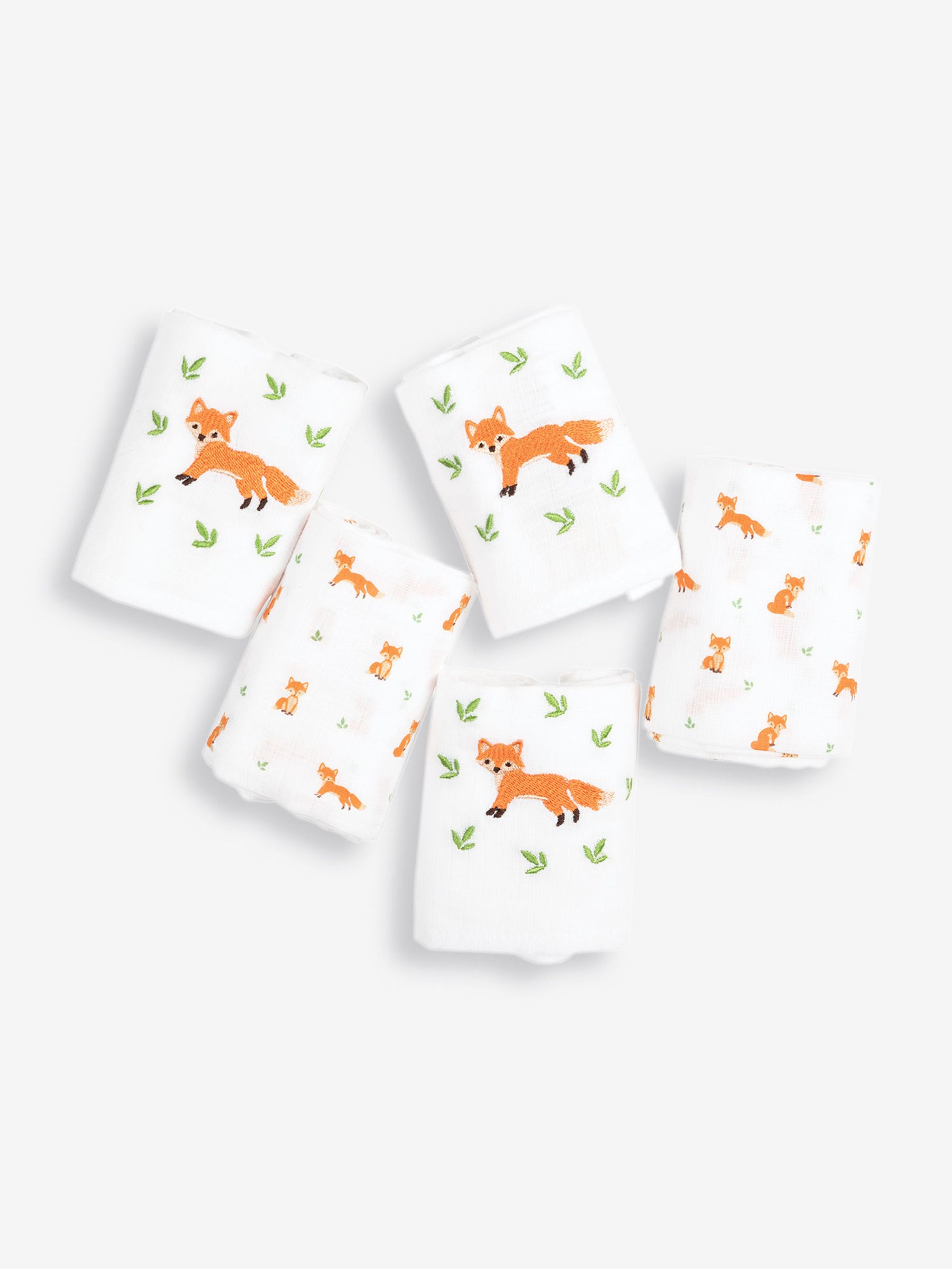 5-Pack Gift Boxed Baby Fox Muslins in White - Image 3 of 3