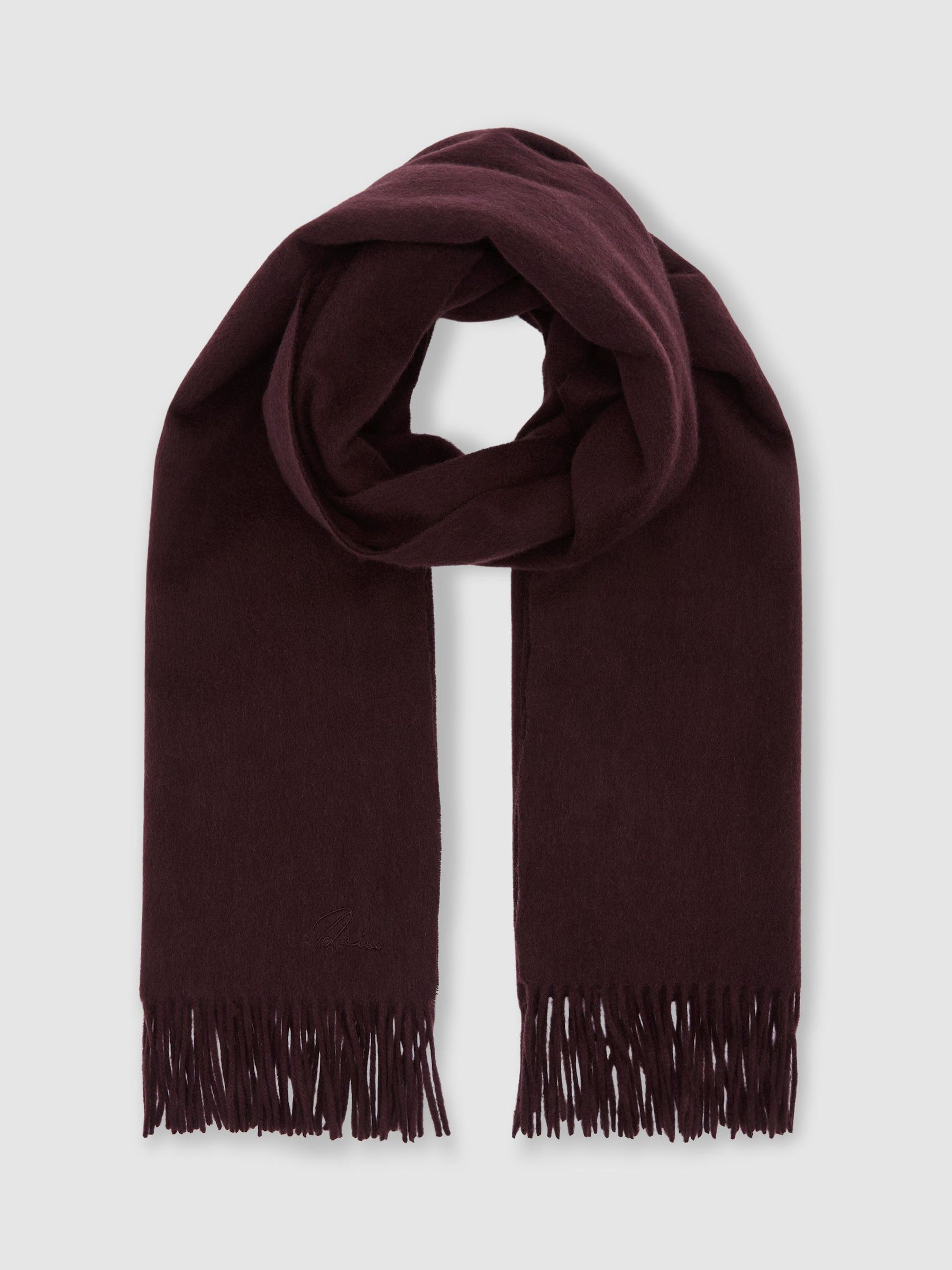 Wool and Cashmere Scarf in Grape - Image 3 of 5