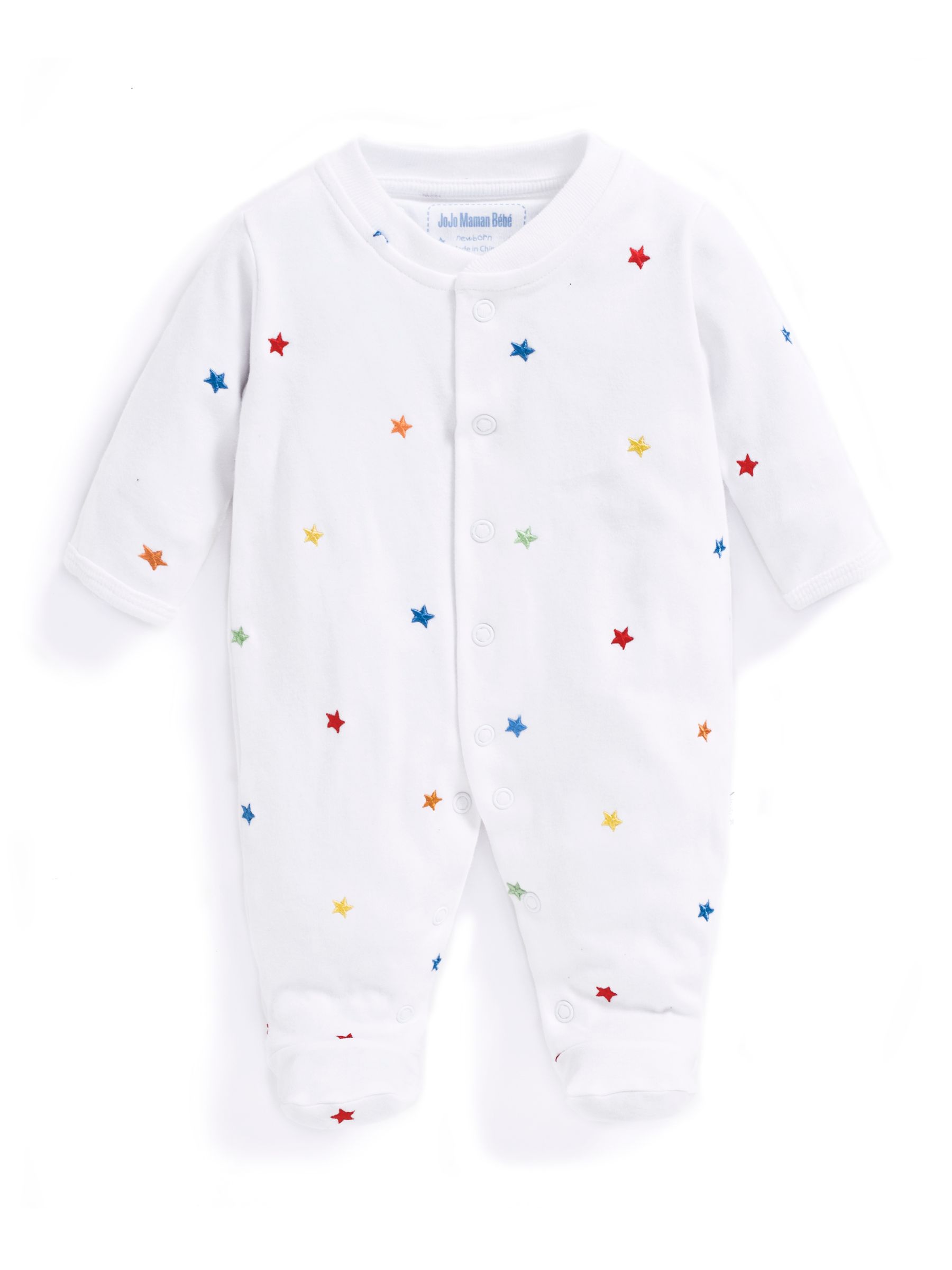 Star Embroidered Cotton Baby Sleepsuit - Image 4 of 5