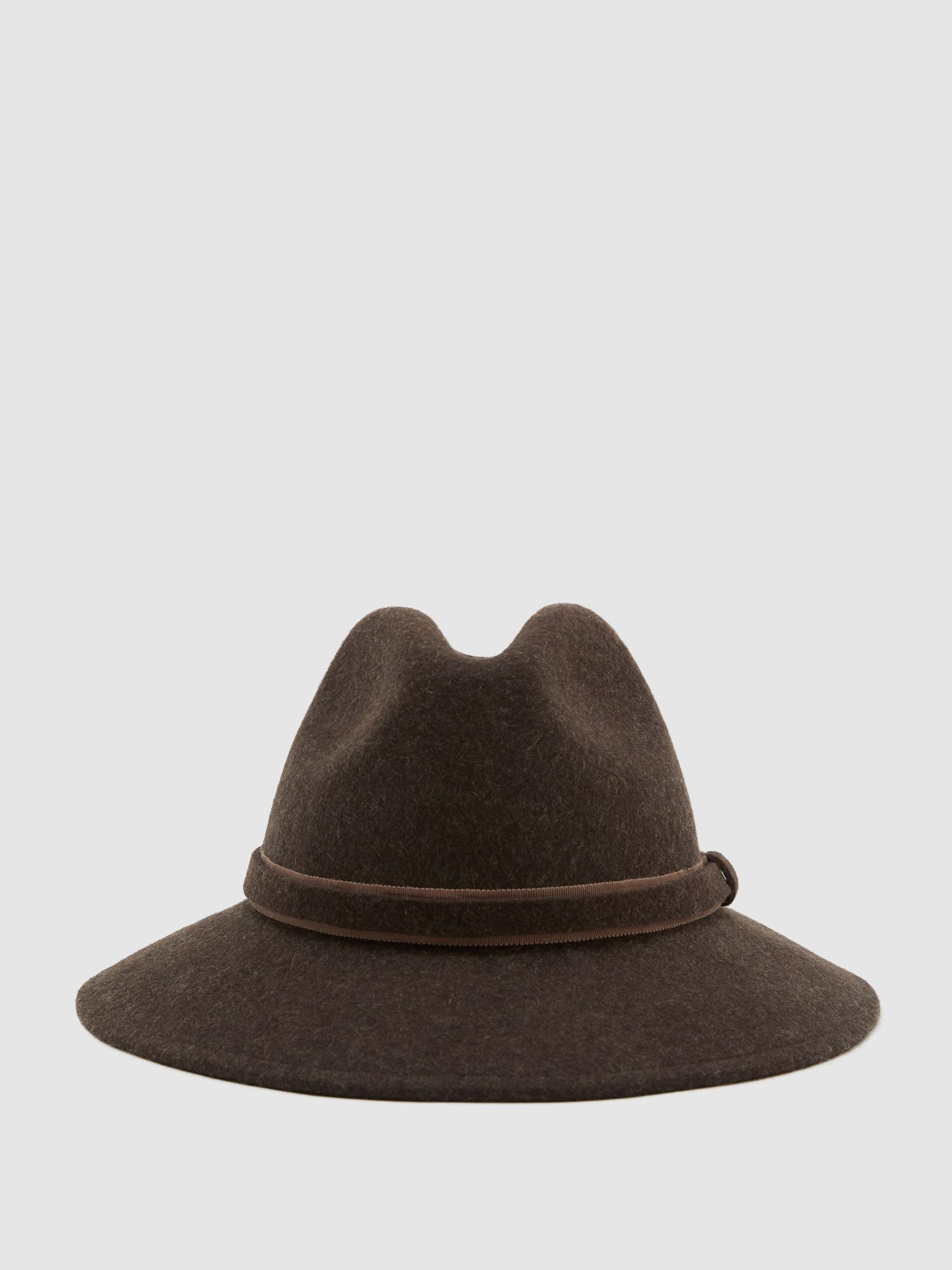 Wool-Felt Fedora Hat in Chocolate Melange - Image 2 of 5