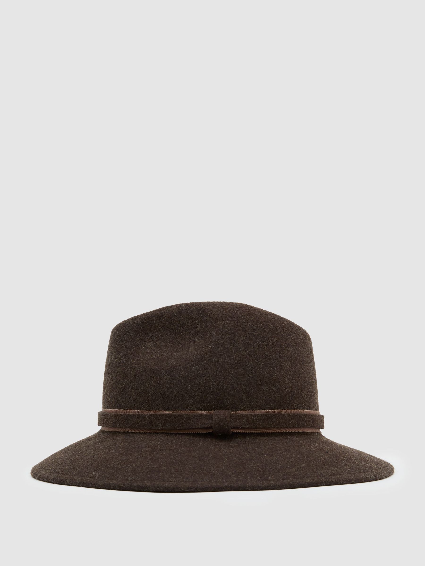 Wool-Felt Fedora Hat in Chocolate Melange - Image 3 of 5