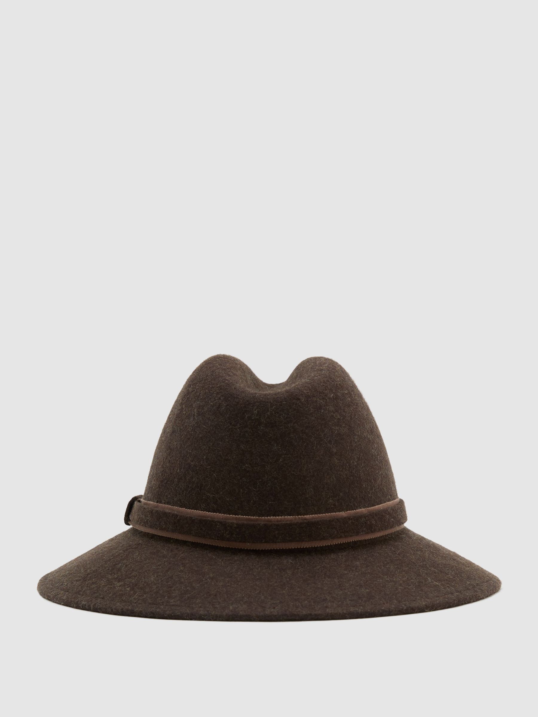 Wool-Felt Fedora Hat in Chocolate Melange - Image 4 of 5