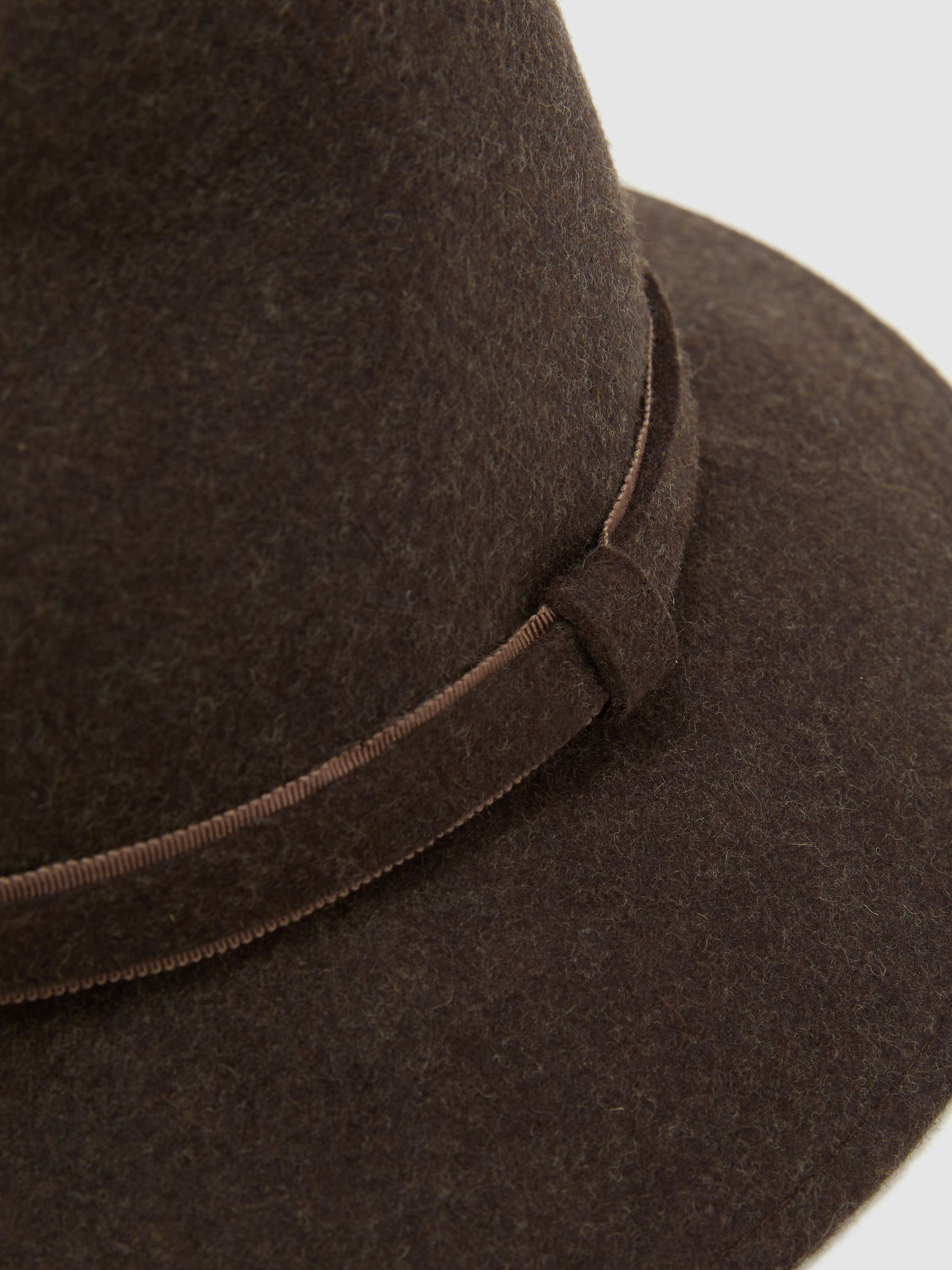 Wool-Felt Fedora Hat in Chocolate Melange - Image 5 of 5