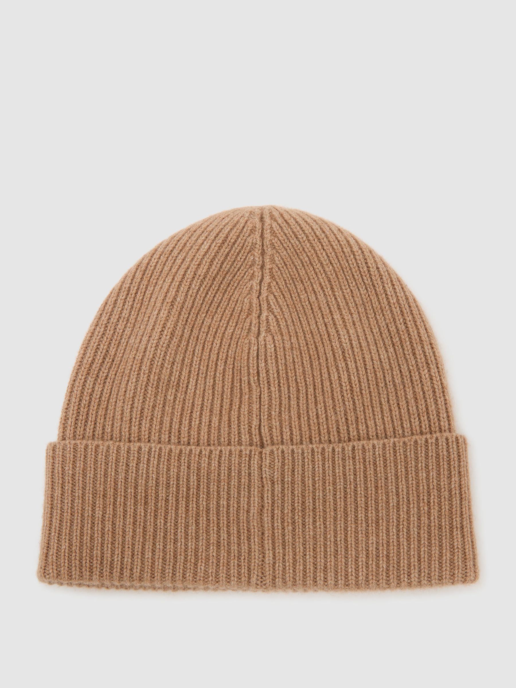 Wool-Blend Rib-Knit Beanie in Camel - Image 2 of 3