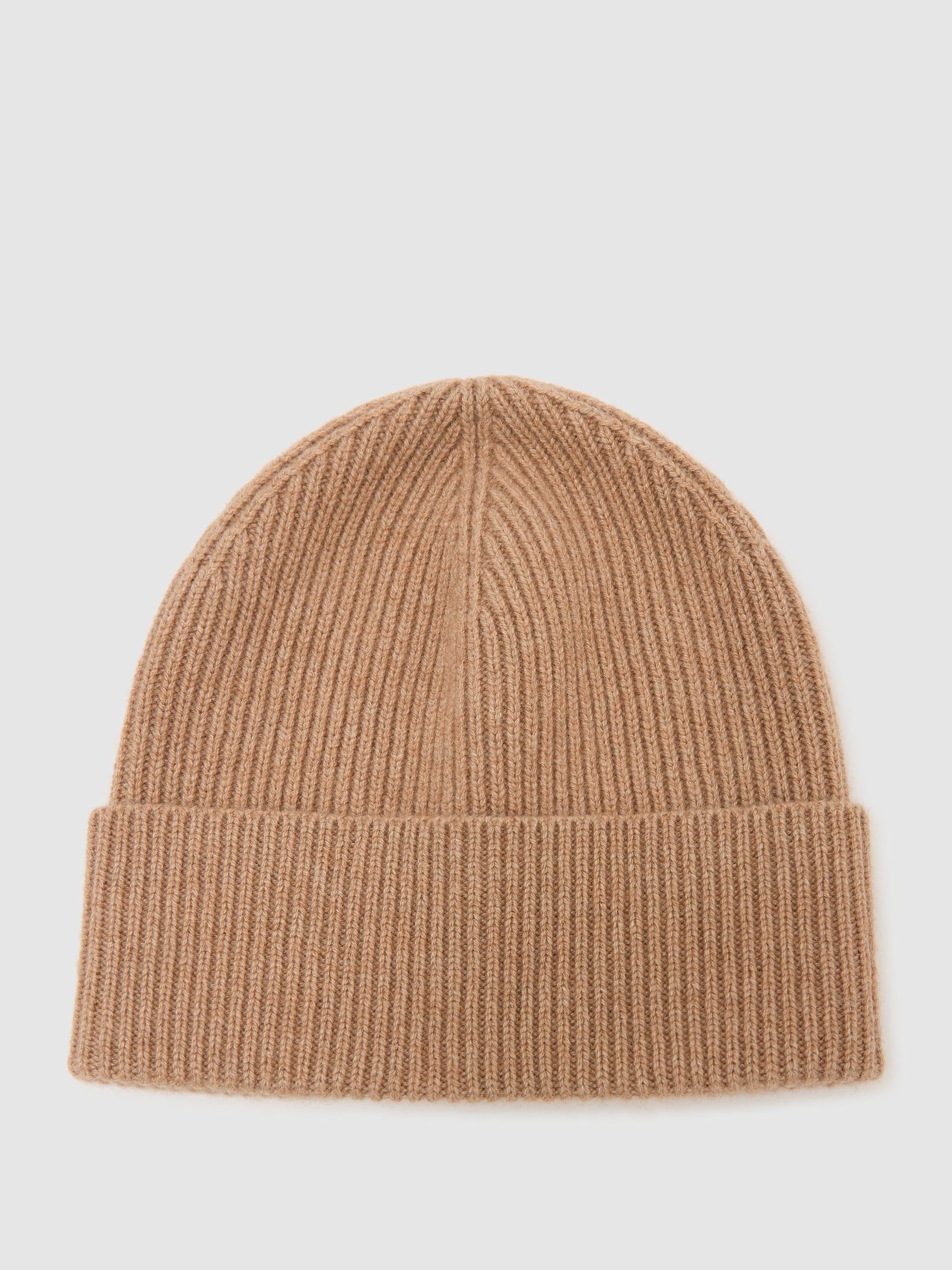 Wool-Blend Rib-Knit Beanie in Camel - Image 3 of 3