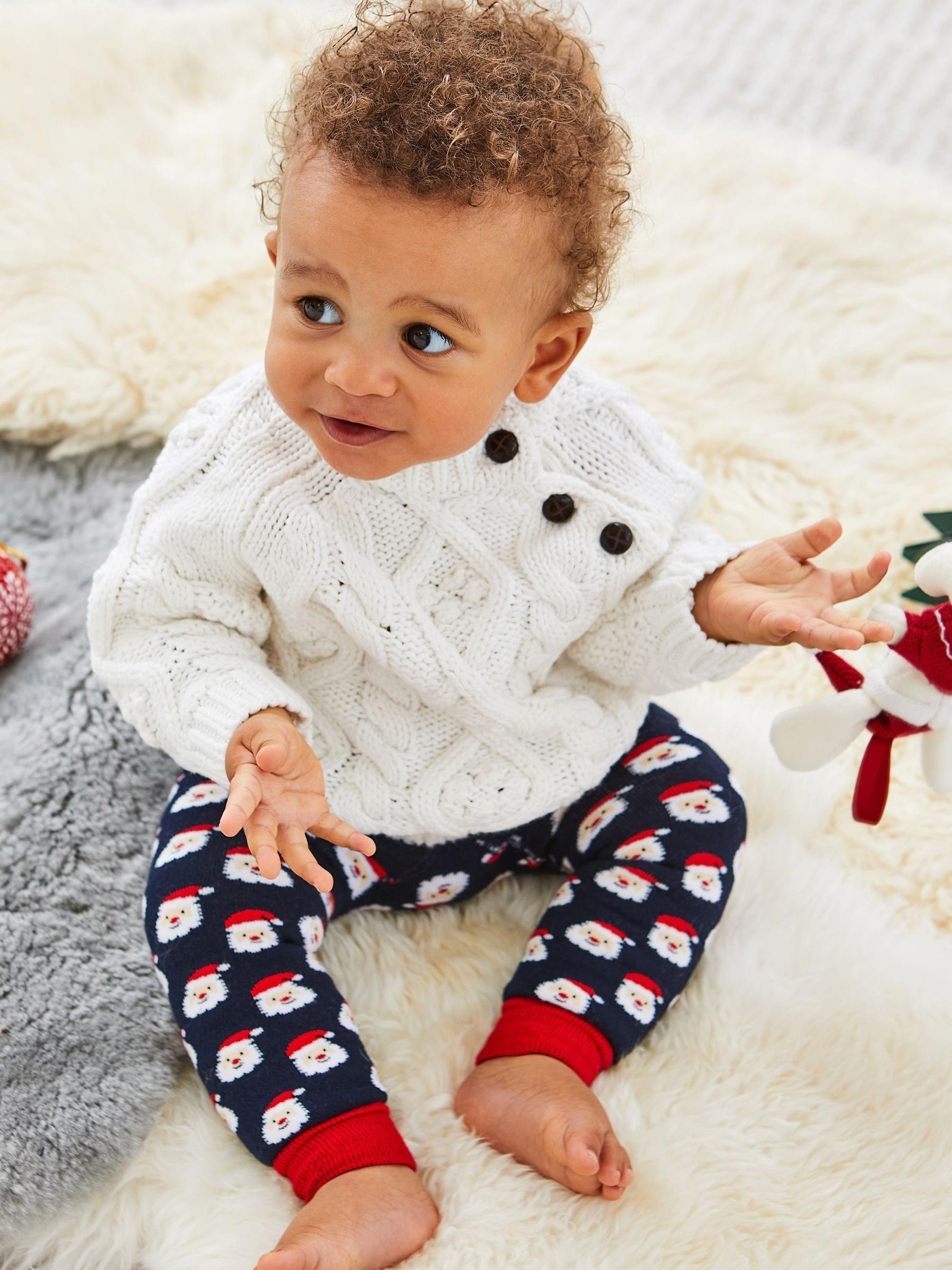 Father Christmas Extra Thick Baby Leggings in Navy Father Christmas - Image 1 of 3