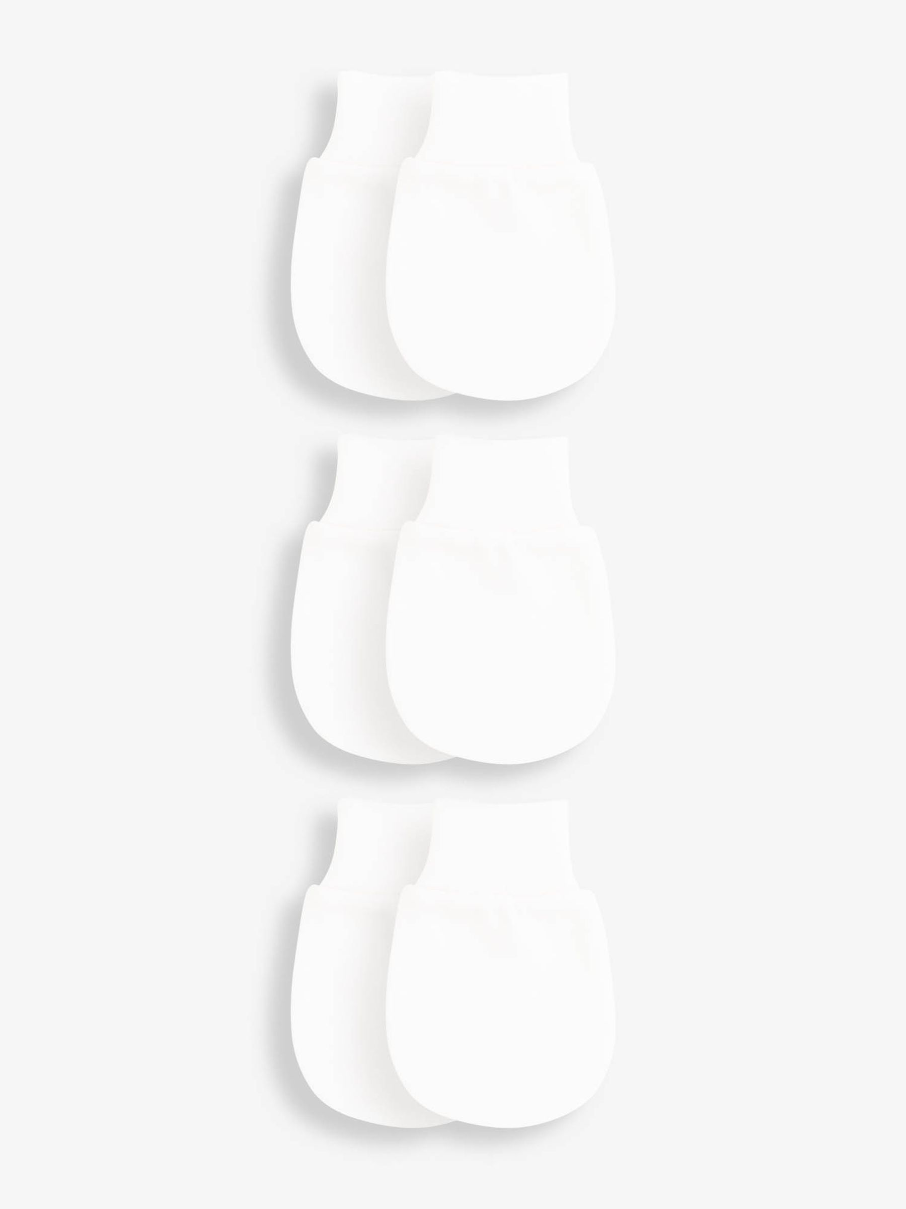 White 3-Pack Scratch Mitts - Image 1 of 2