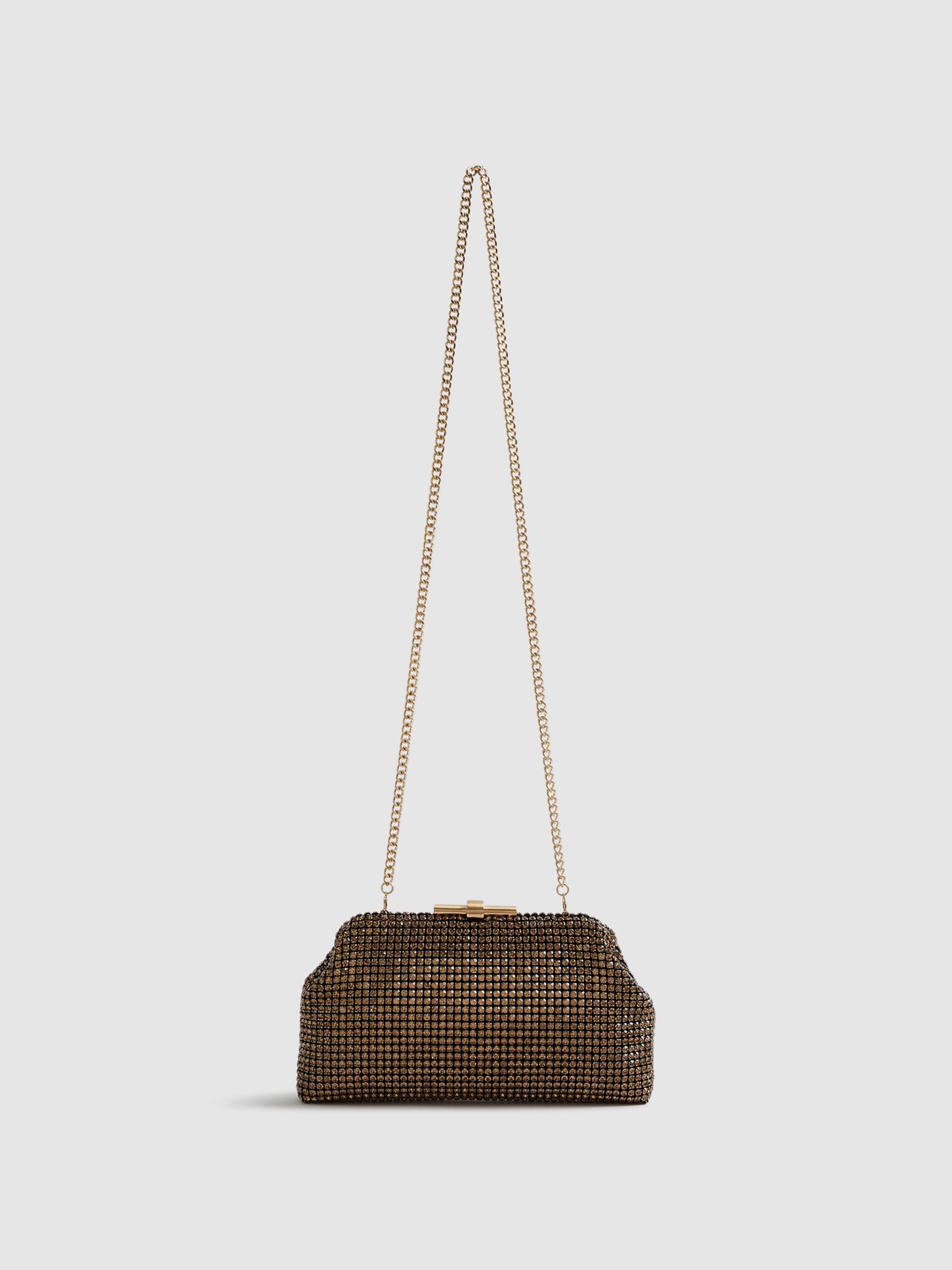 Embellished Clutch Bag in Gold - Image 9 of 9