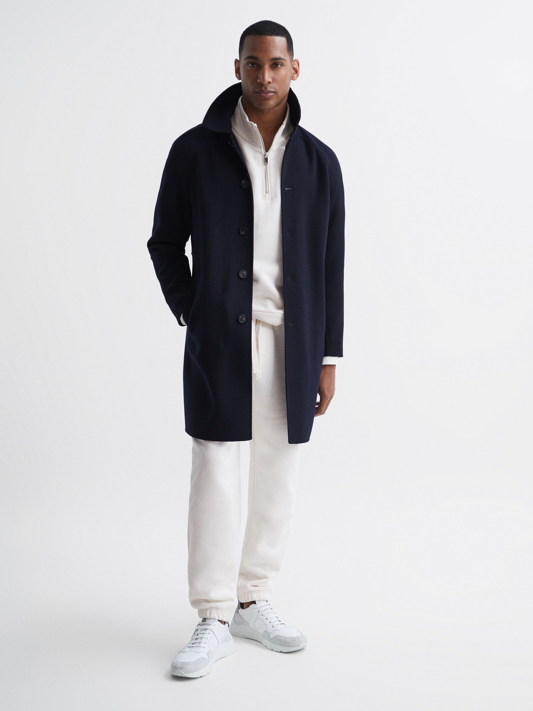 Fleece Lined Drawstring Joggers in Ecru - Image 3 of 7