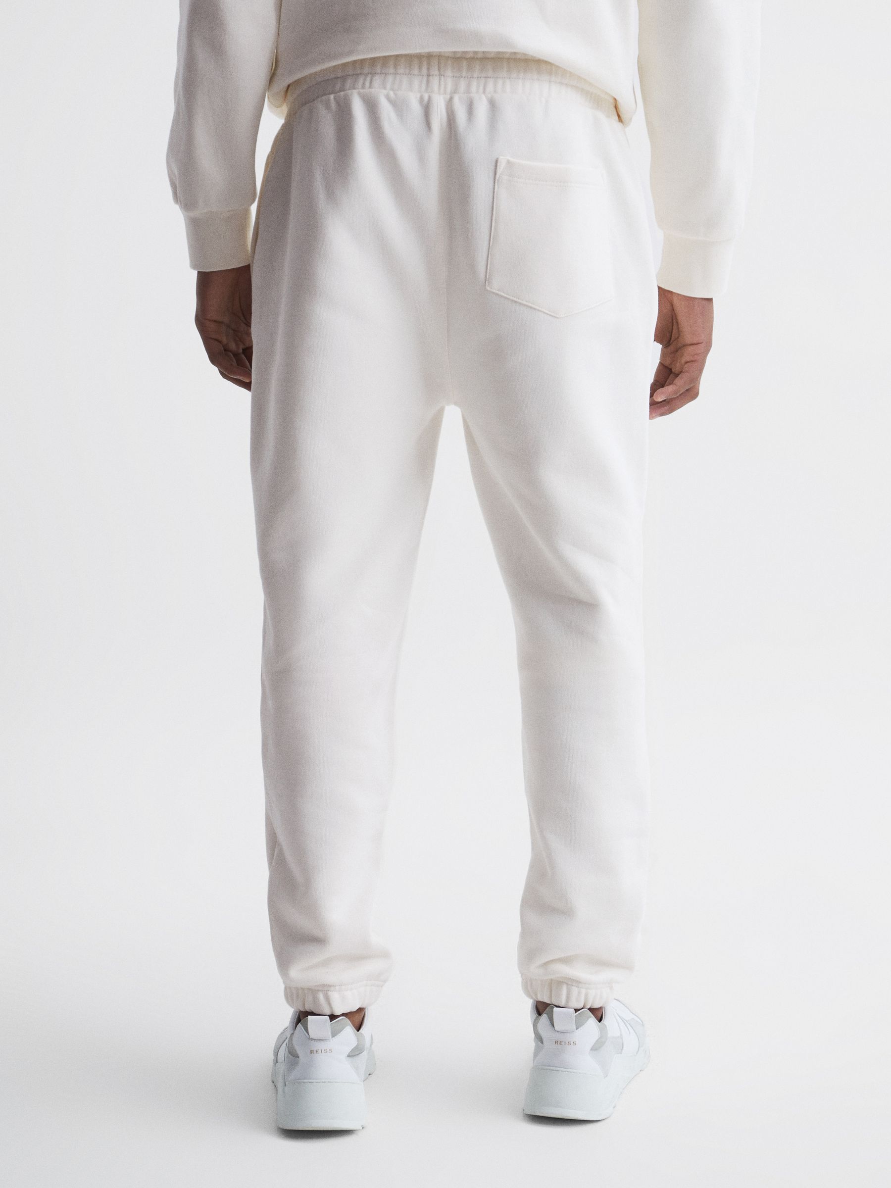 Fleece Lined Drawstring Joggers in Ecru - Image 5 of 7