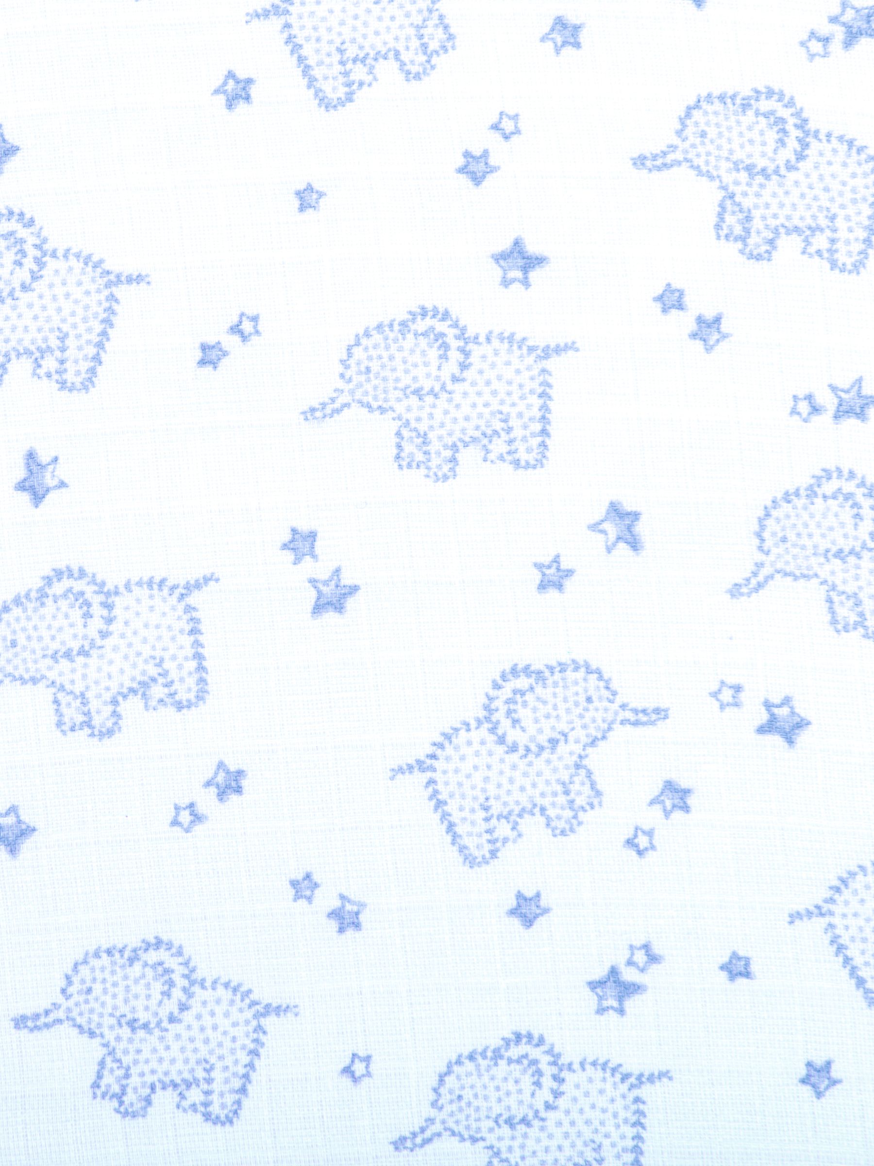 Blue Extra Large Elephant Print Muslin - Image 2 of 2